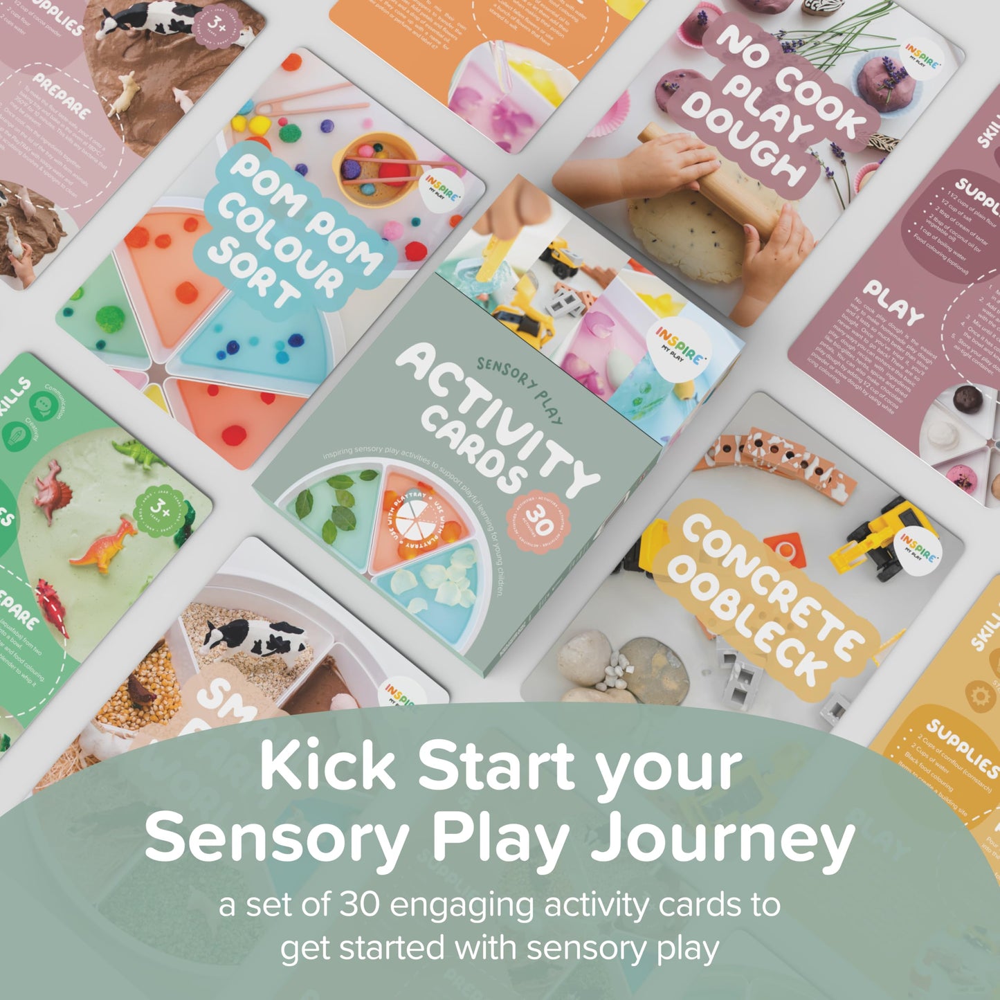 30 x Sensory Play Activity Cards for 2 Years Plus