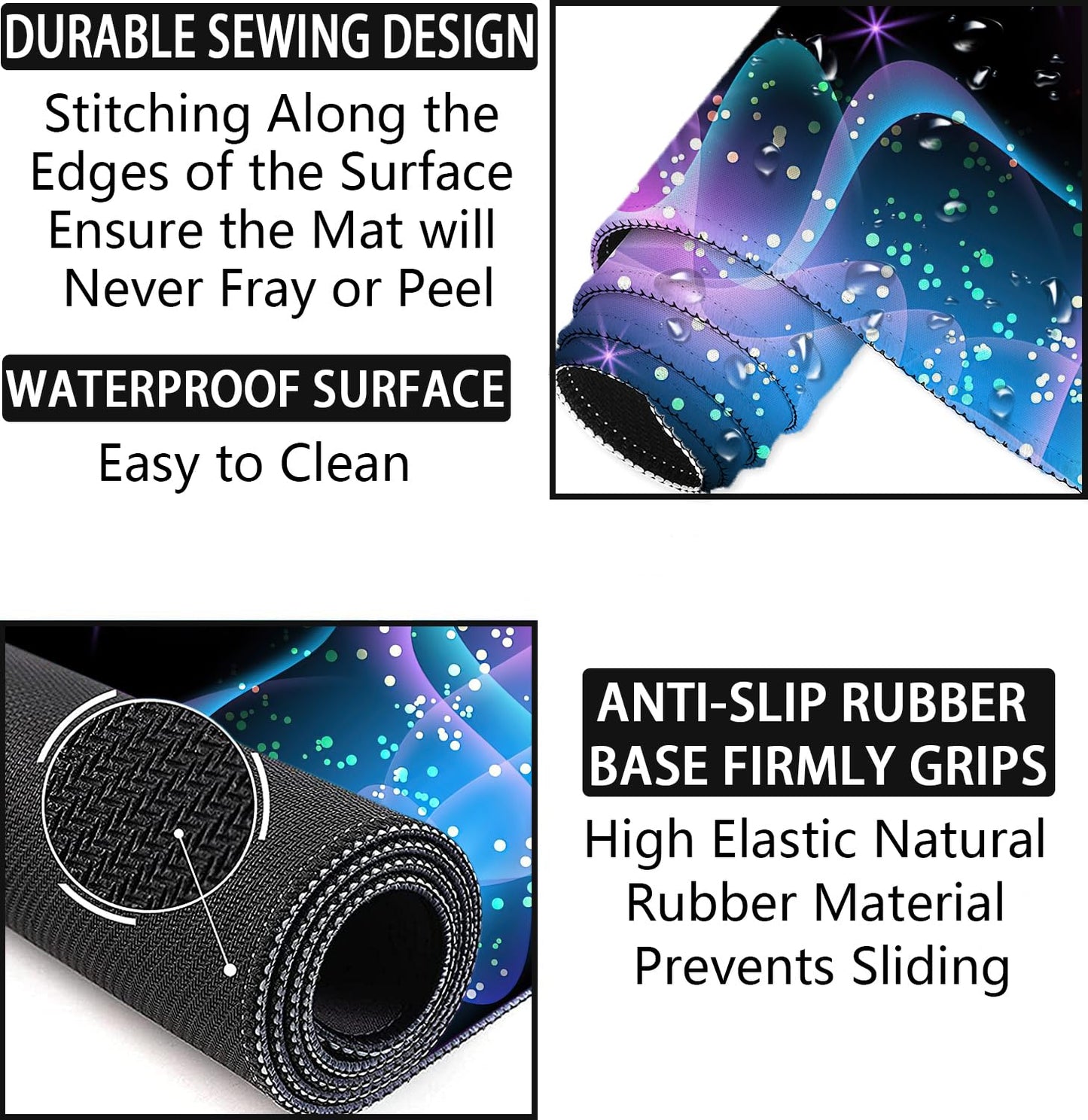 Large Desk Mat, Mouse Pad with Wrist Support, Keyboard Wrist Rest Set