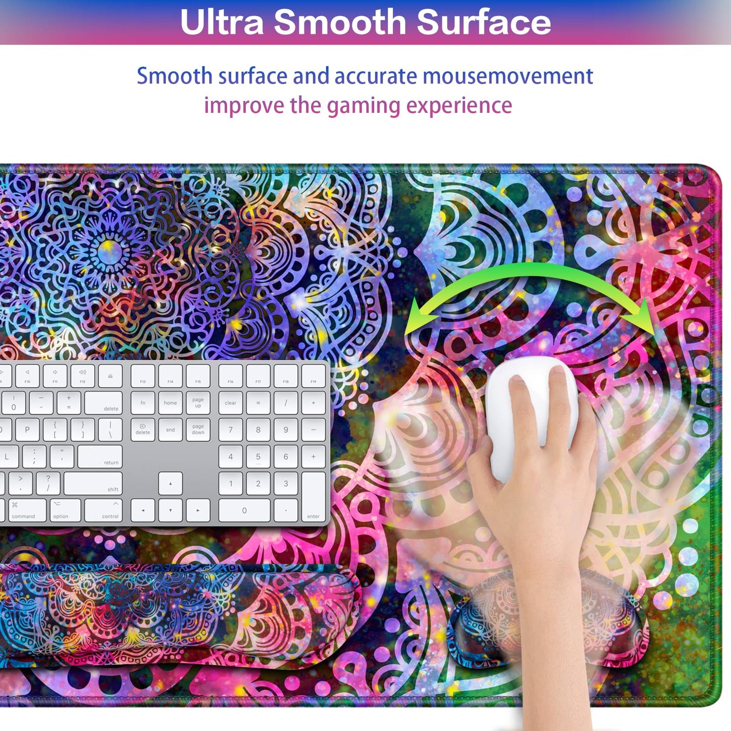 QOMOLAMA Mouse Pad with Wrist Rest, 4-in-1 Large Mousepad Keyboard