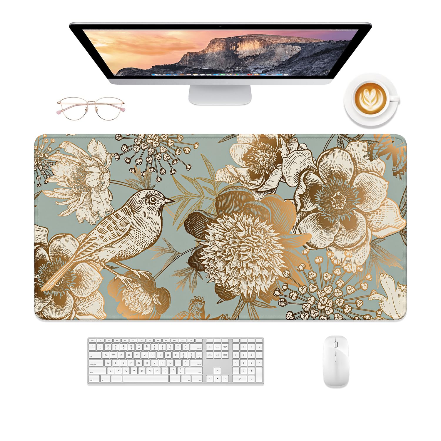 Desk Mat, 32" x 16" XXL Extended Large Gaming Mouse Pad, Desktop Decor Desk Pad, Cute Men Women