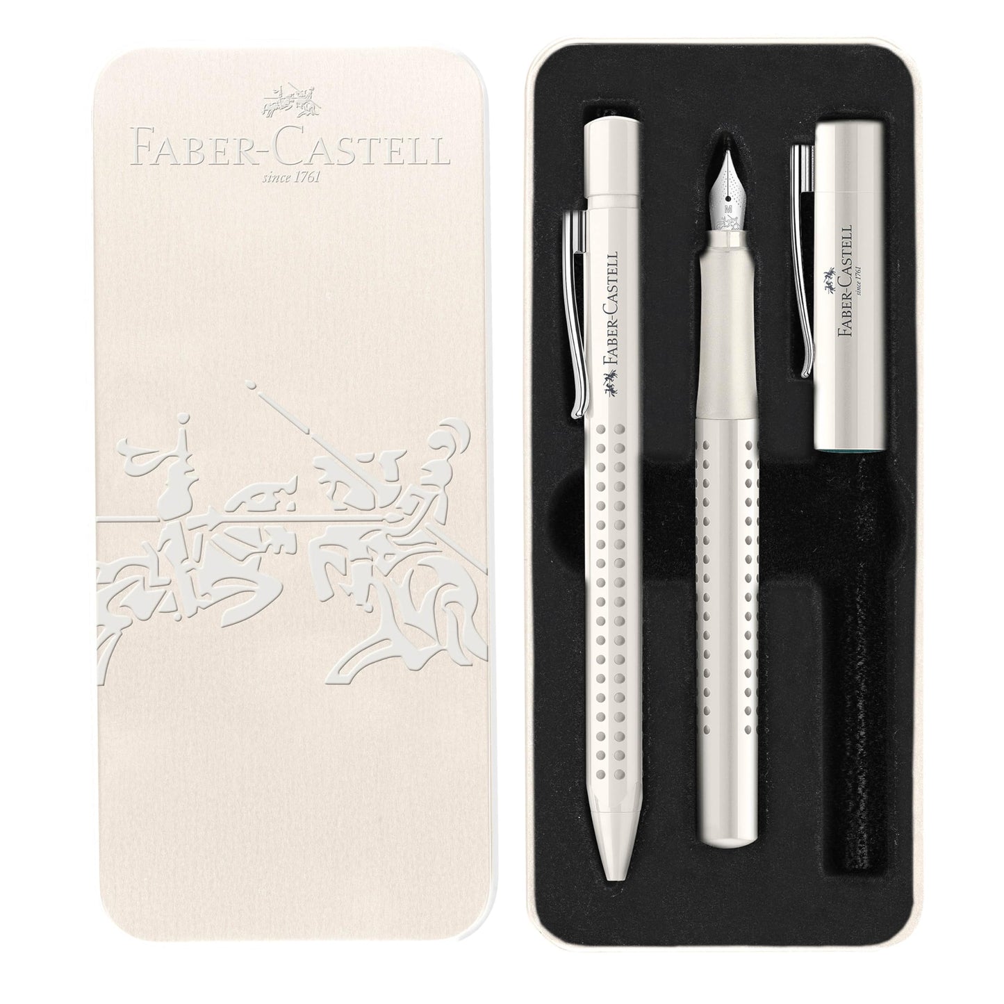 Faber-Castell Grip 2010 Harmony Fountain & Ballpoint Pen Gift Set - Coconut Milk: Fountain Pen Set