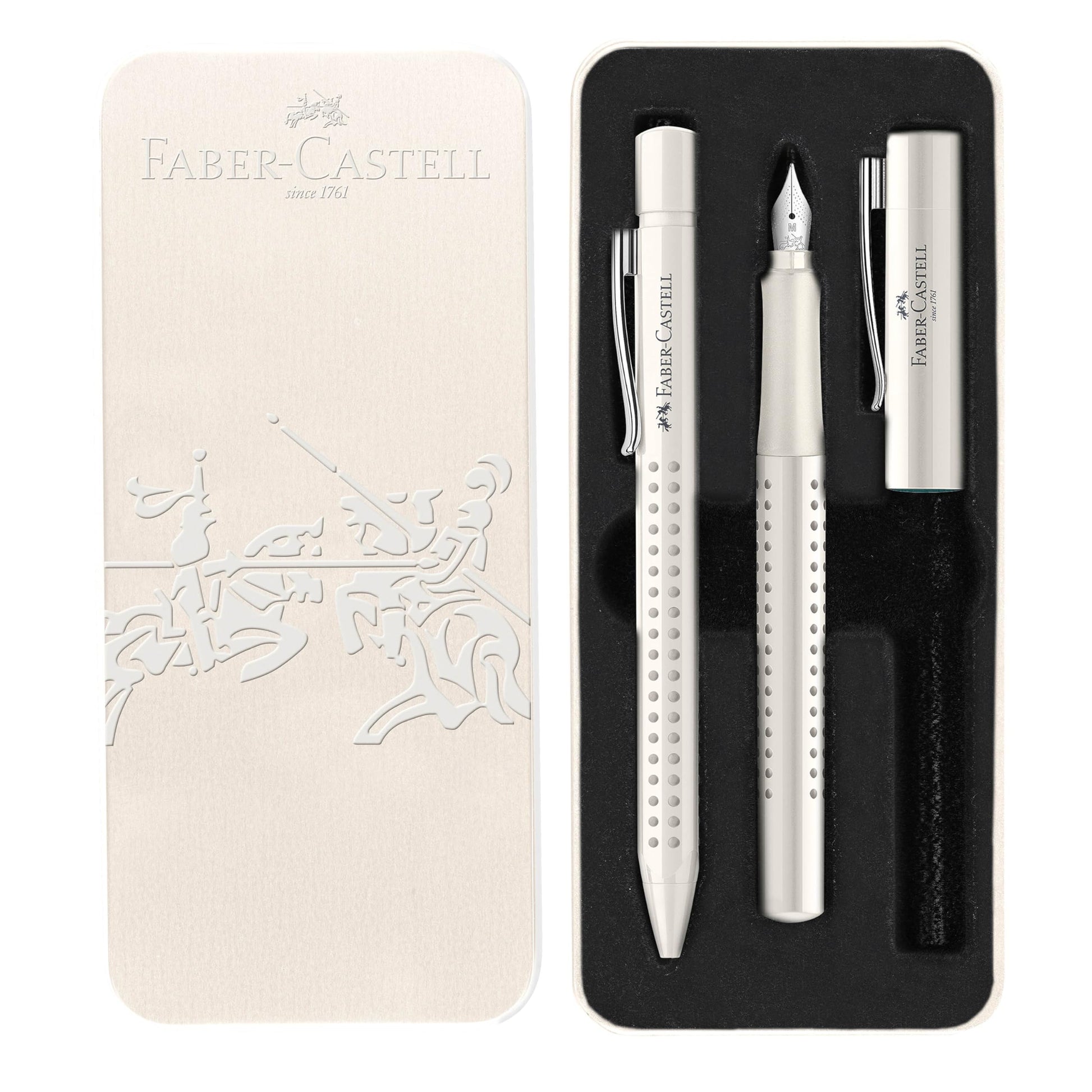 Faber-Castell Grip 2010 Harmony Fountain & Ballpoint Pen Gift Set - Coconut Milk: Fountain Pen Set
