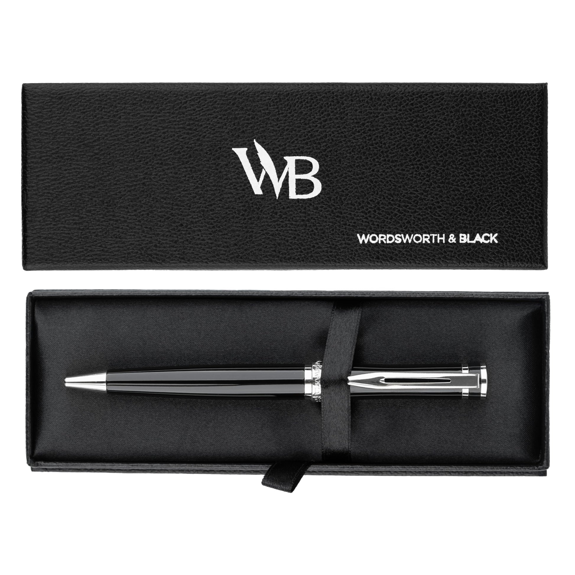 Wordsworth & Black Luxury Refillable Ballpoint Pen Set for Writing, Black