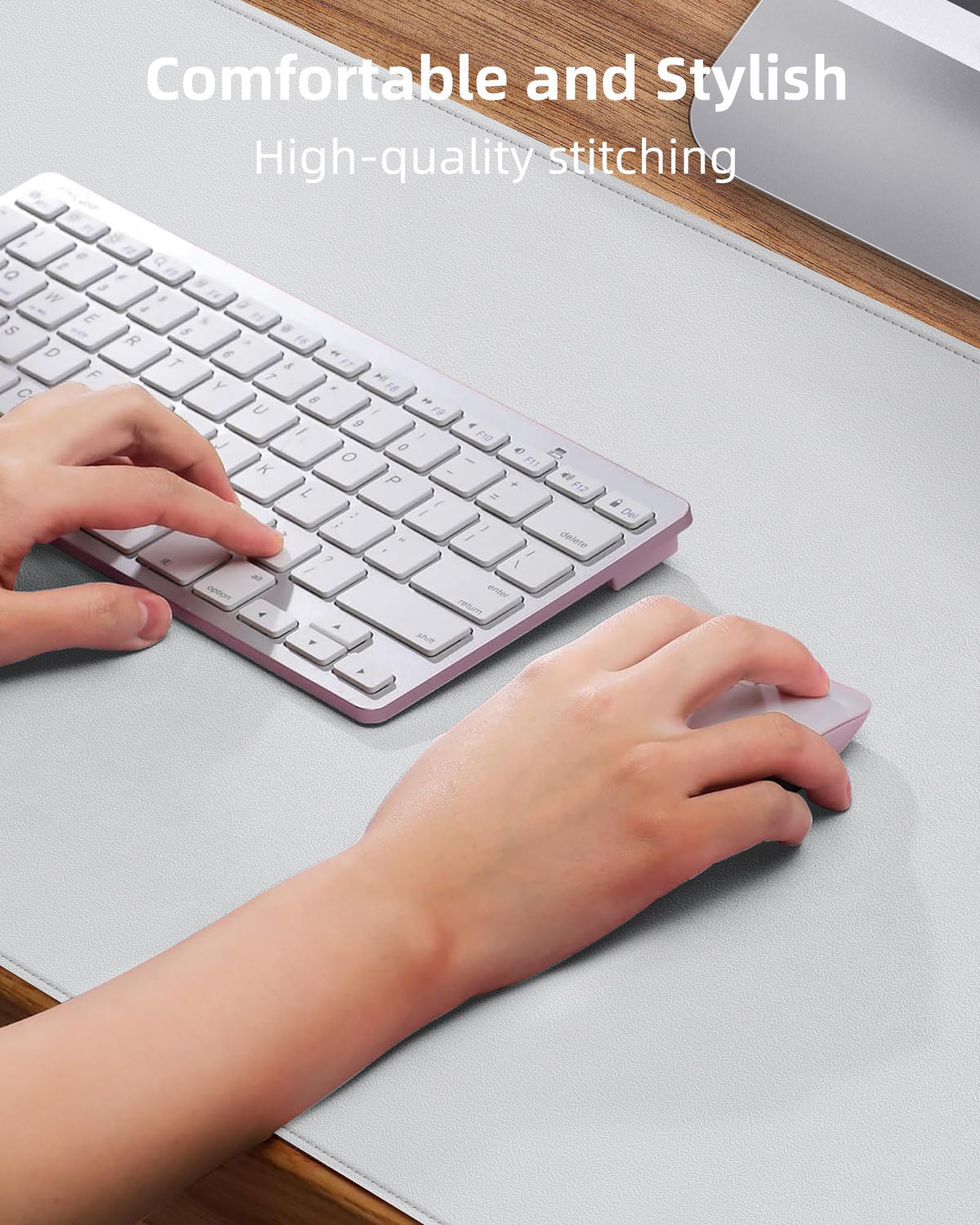 AFIING Large Desk Mat 55" x 24" - PU Leather Desk Pad Protector, Waterproof Non-Slip Extended Mouse