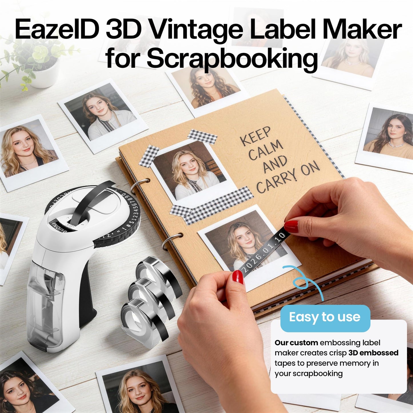 Embossing Label Maker with 10 Tapes Scrapbook Supplies Junk Journal Kit