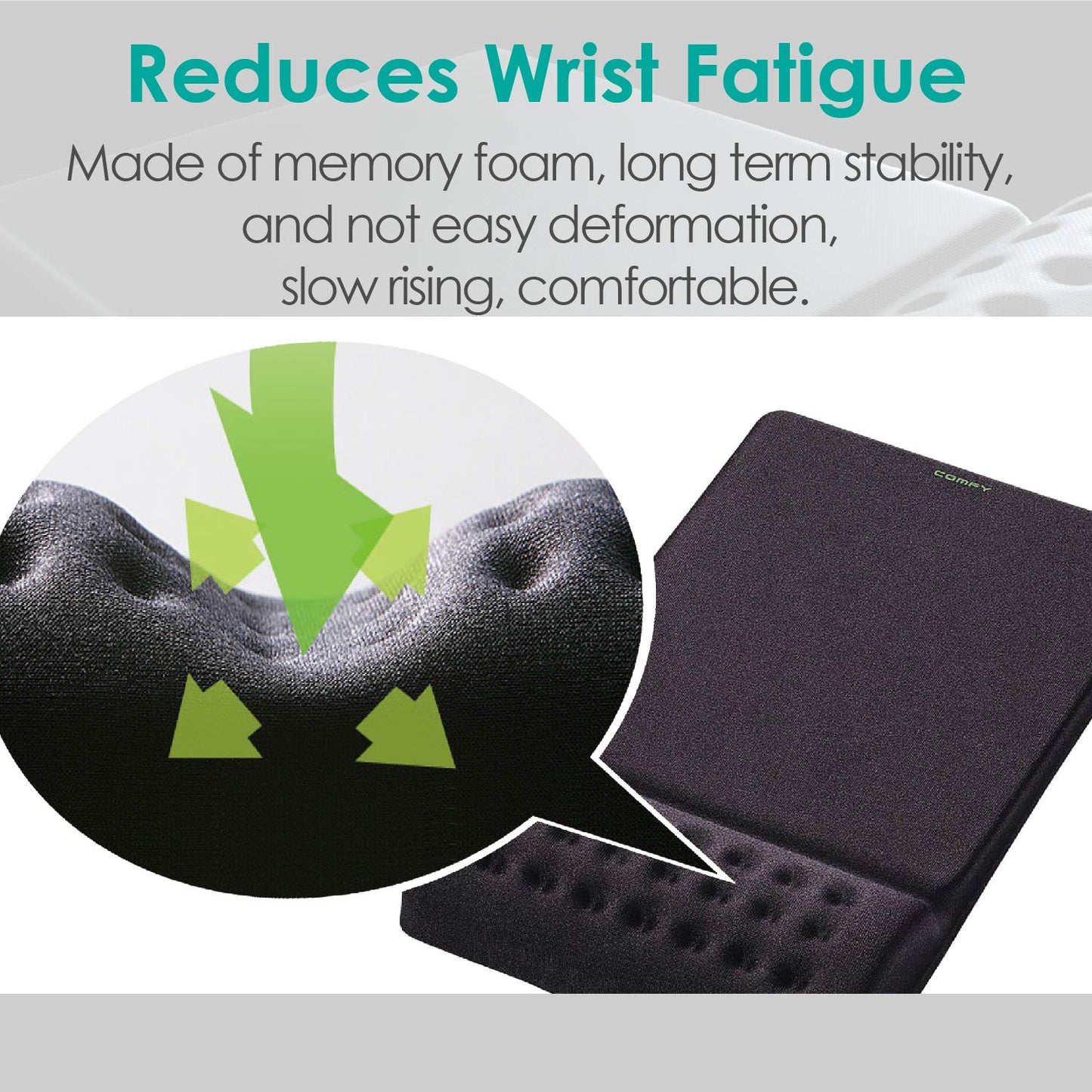 Elecom MP-095BK Mousepad with Wrist Rest, Comfy Fatigue Reduction, Stable Operation, Black