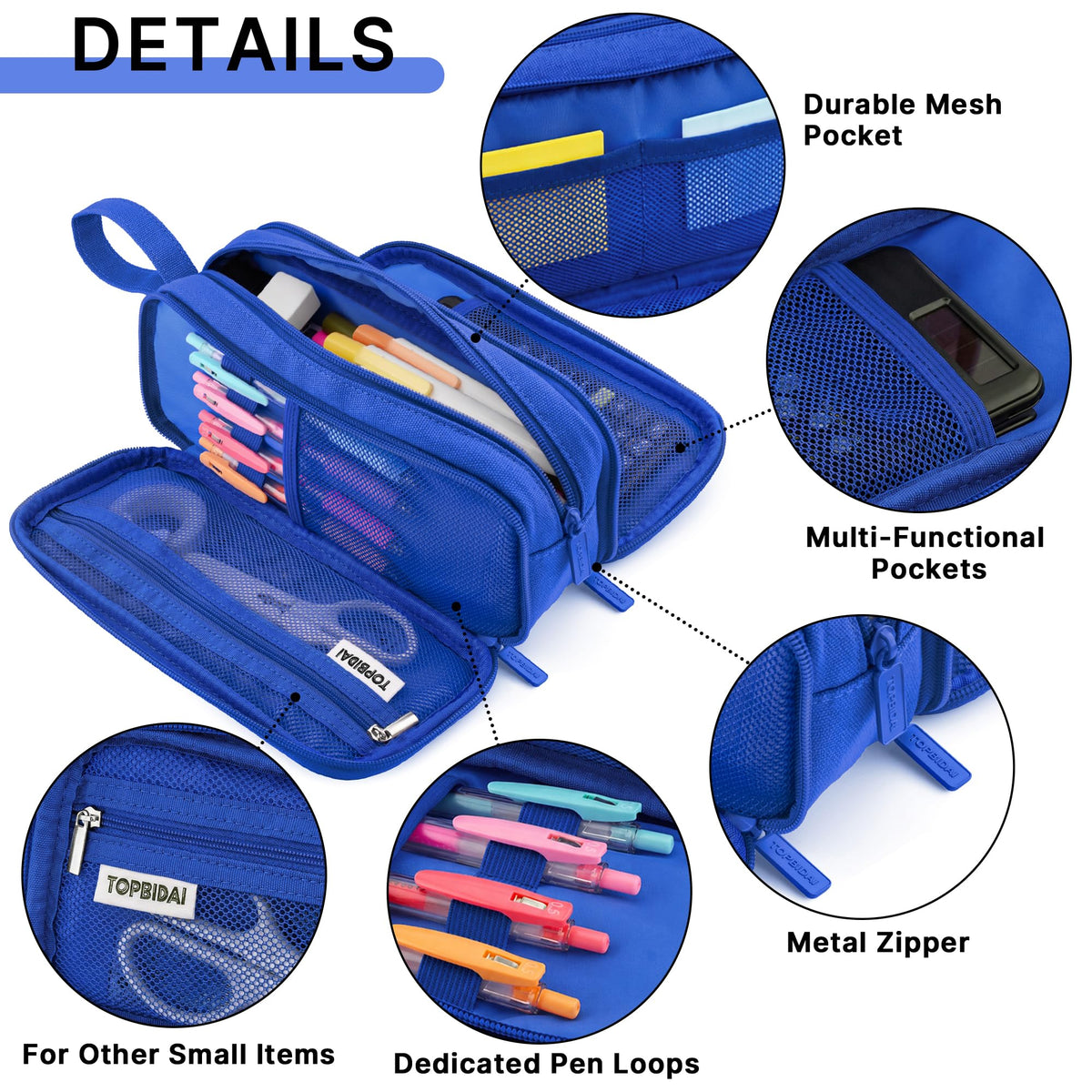 TOPBIDAI Large Pencil Case Pouch for Girls Boy Women Men Adults