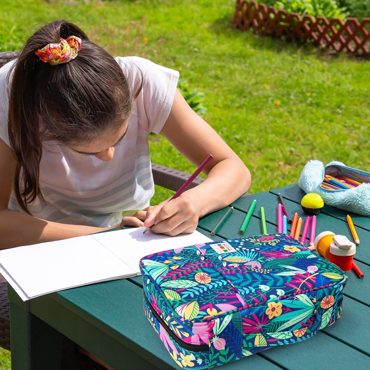 YOUSHARES 300 Slots Color Pencil Case - Pen Case Organizer with Handy Wrap & Zipper, Multilayer