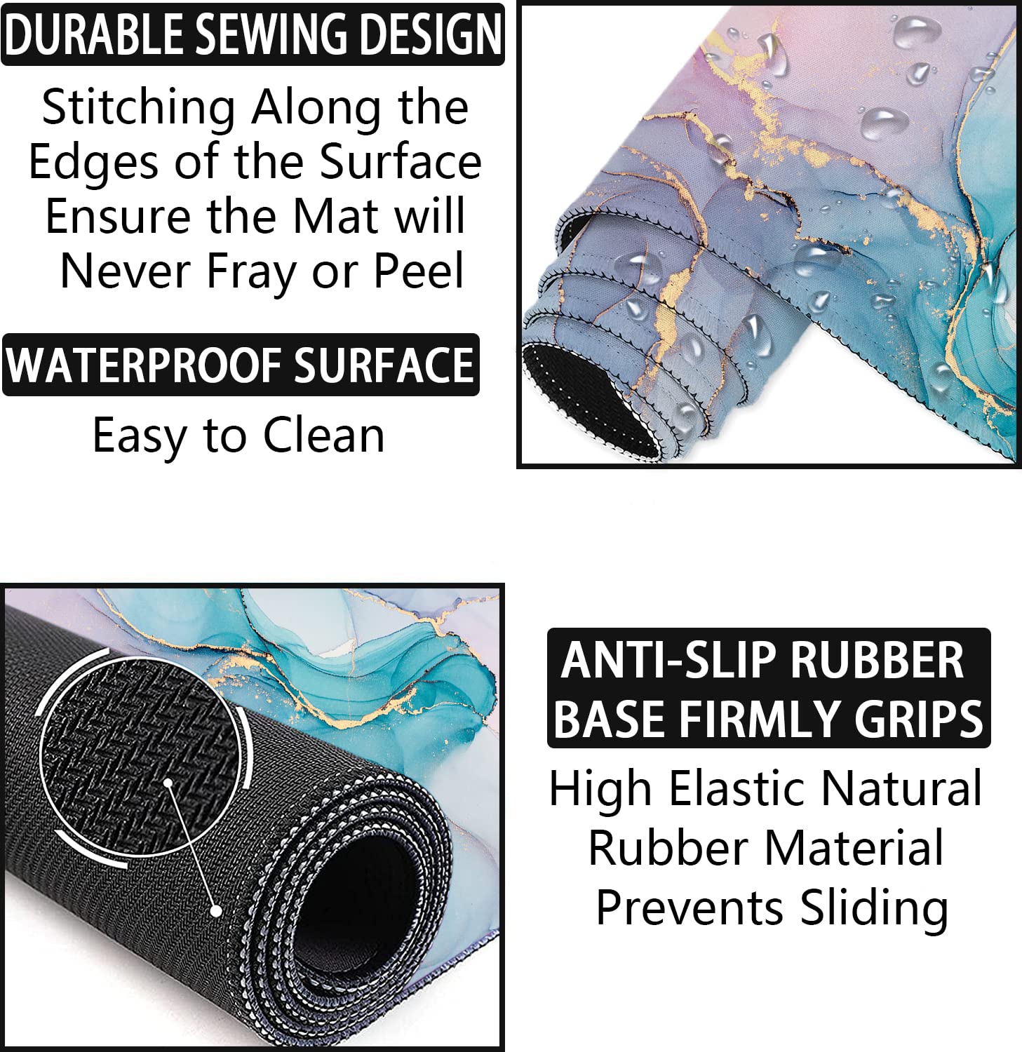 Large Desk Mat, Mouse Pad with Wrist Support, Keyboard Wrist Rest Set