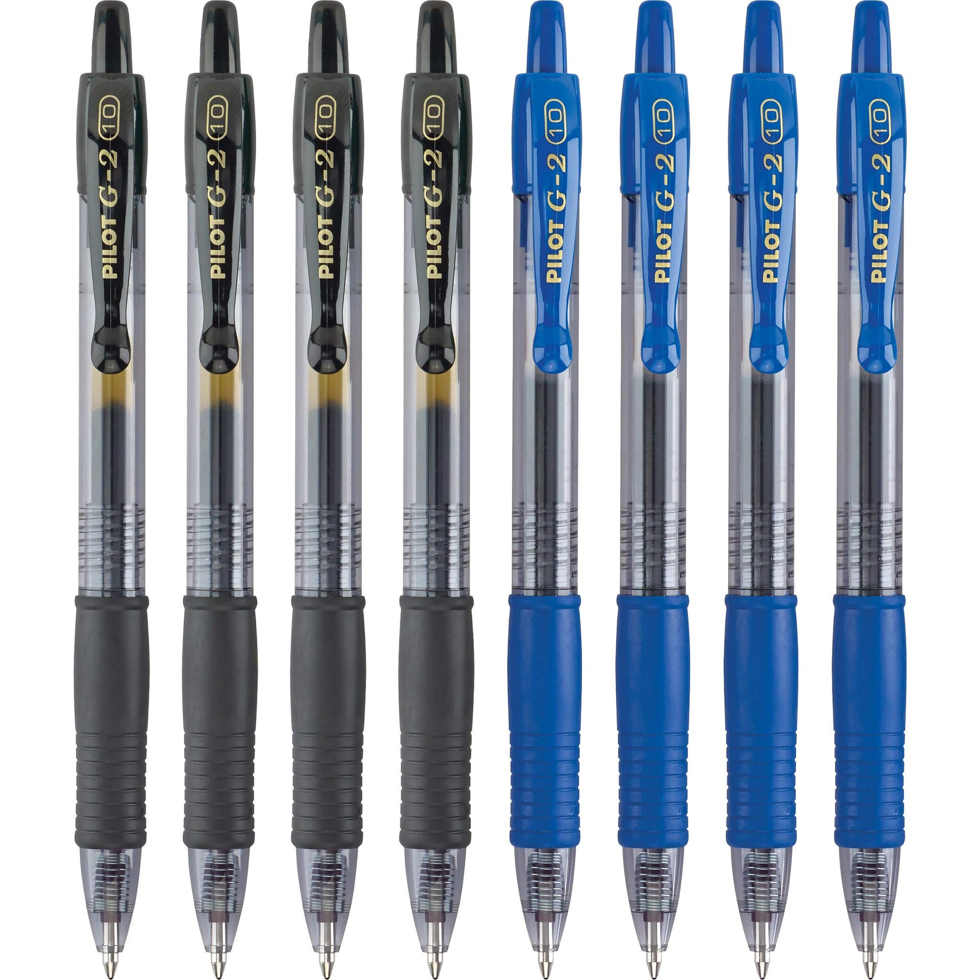 PILOT G2 Premium Gel Roller Pens, Bold Point, 1 mm, Pack of 8, Black, Blue