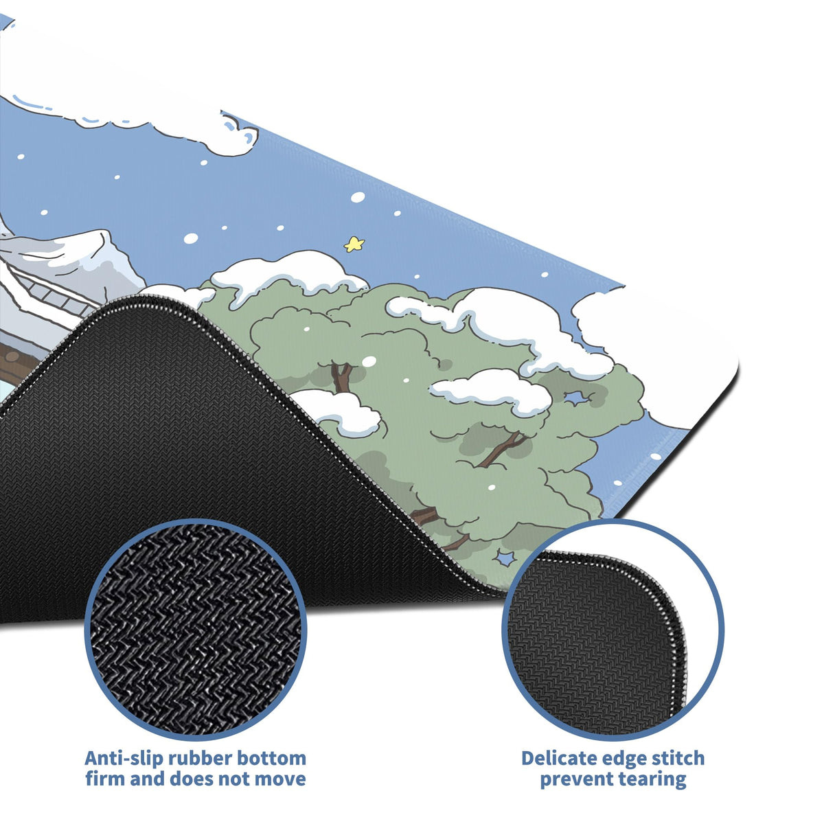 Kawaii Mouse Pad Large Desk Mat Extended Keyboard Mouse Pad Cute Mousepad with Non-Slip Base and