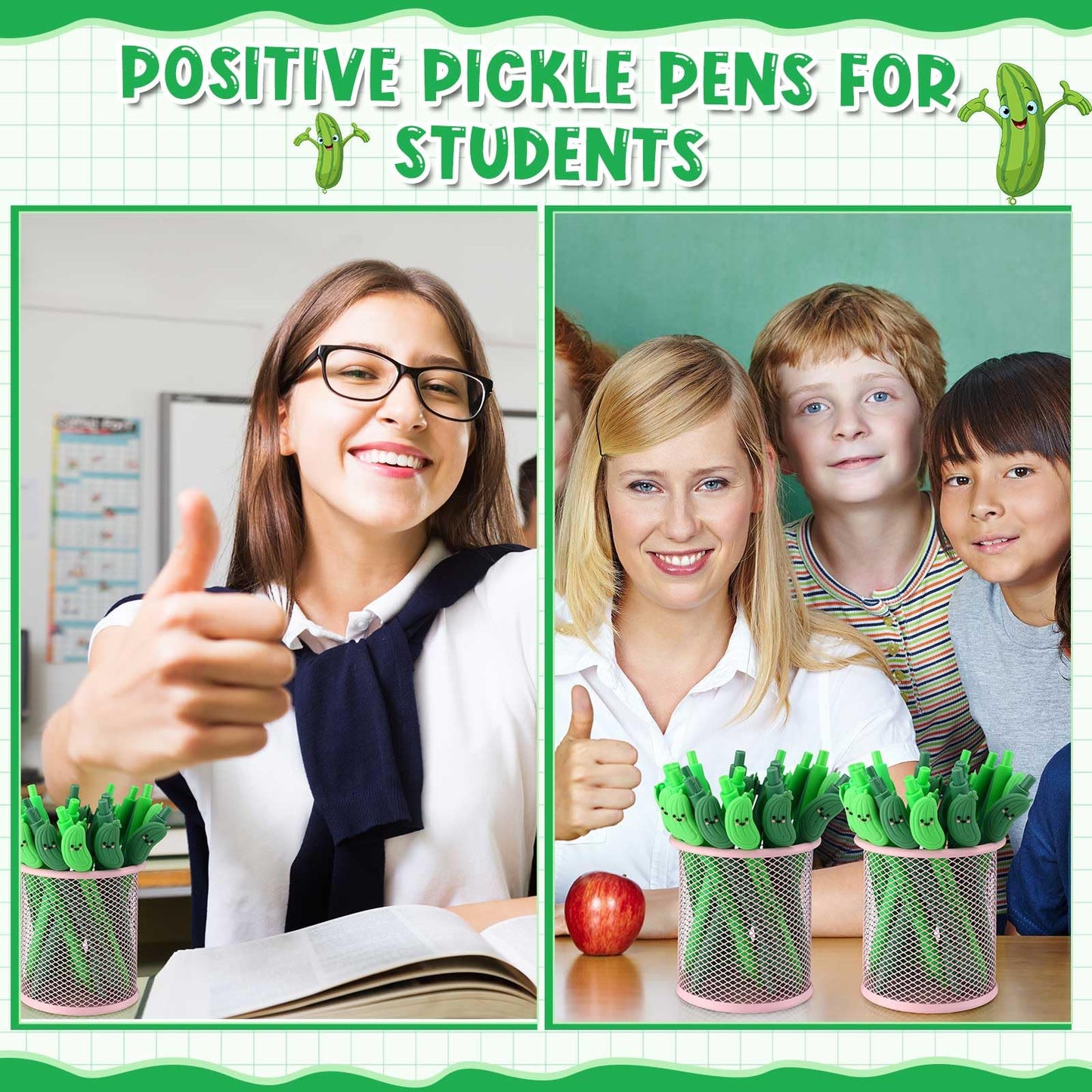 30 Pcs Positive Funny Pens Affirmation Gifts Bulk for Adults, Pickle