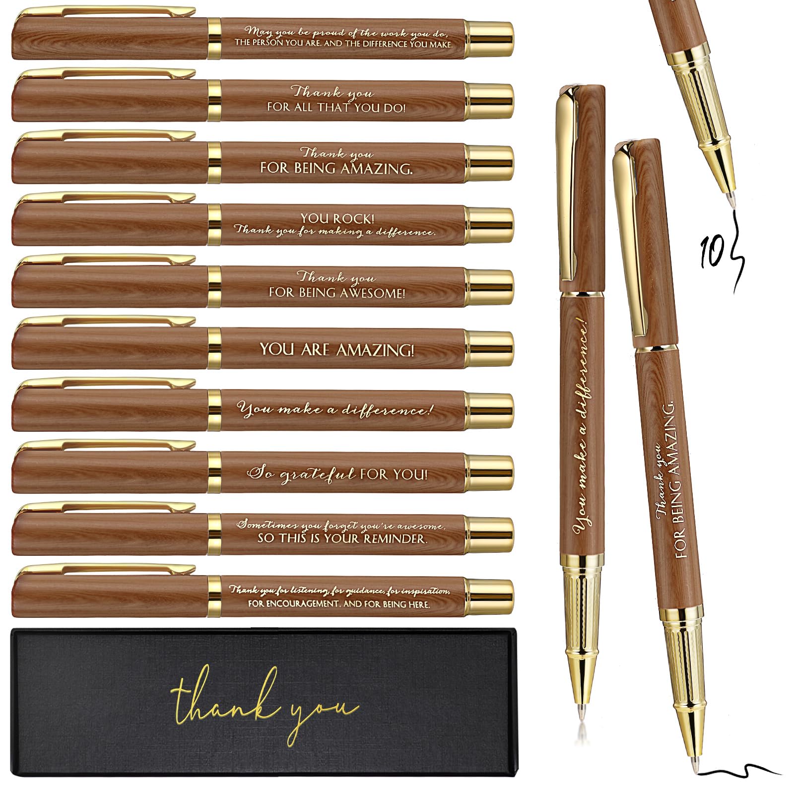 PerKoop 10 Sets Thank You Gifts, Appreciation Pens with Boxes for Men Women