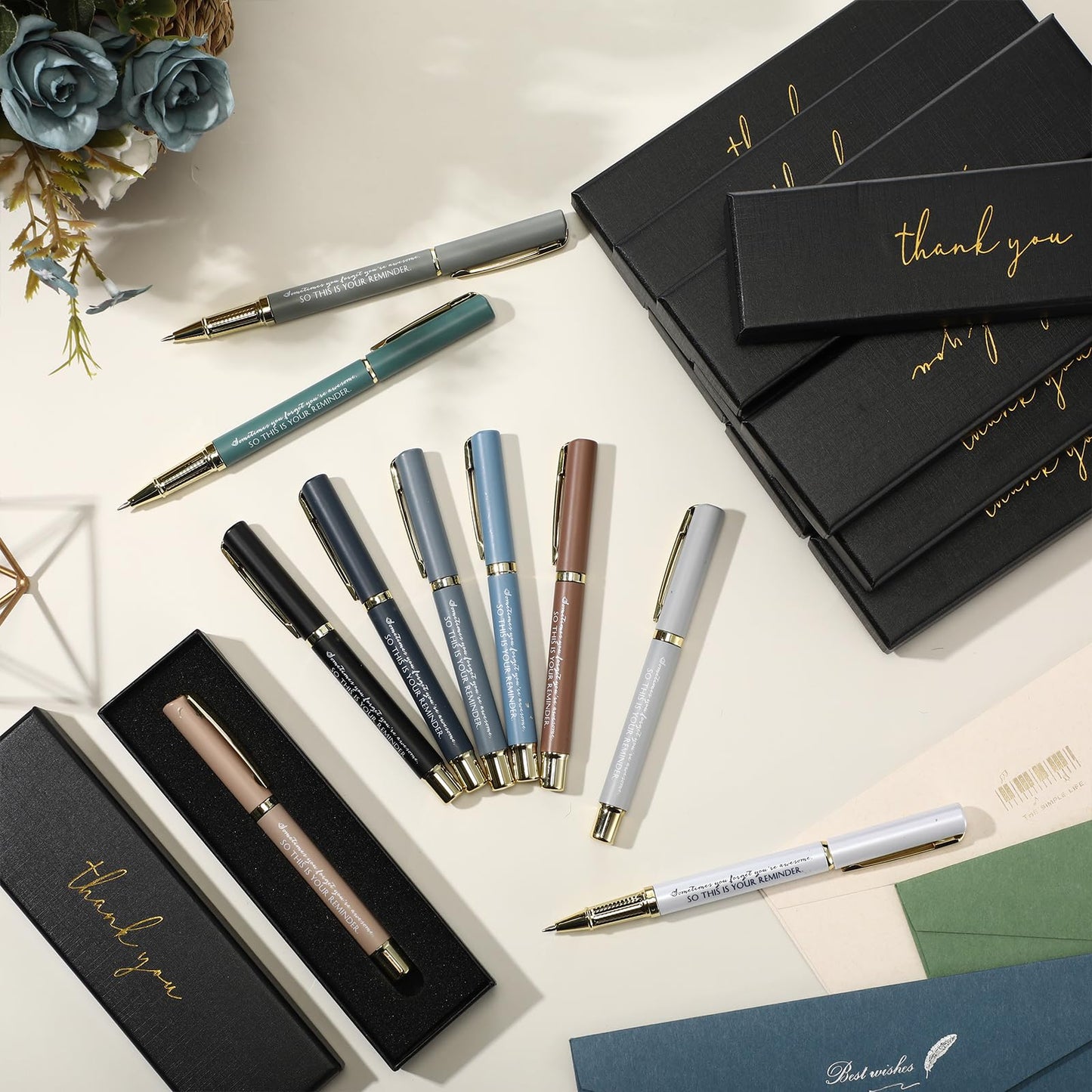 PerKoop 10 Sets Thank You Gifts, Appreciation Pens with Boxes for Men Women