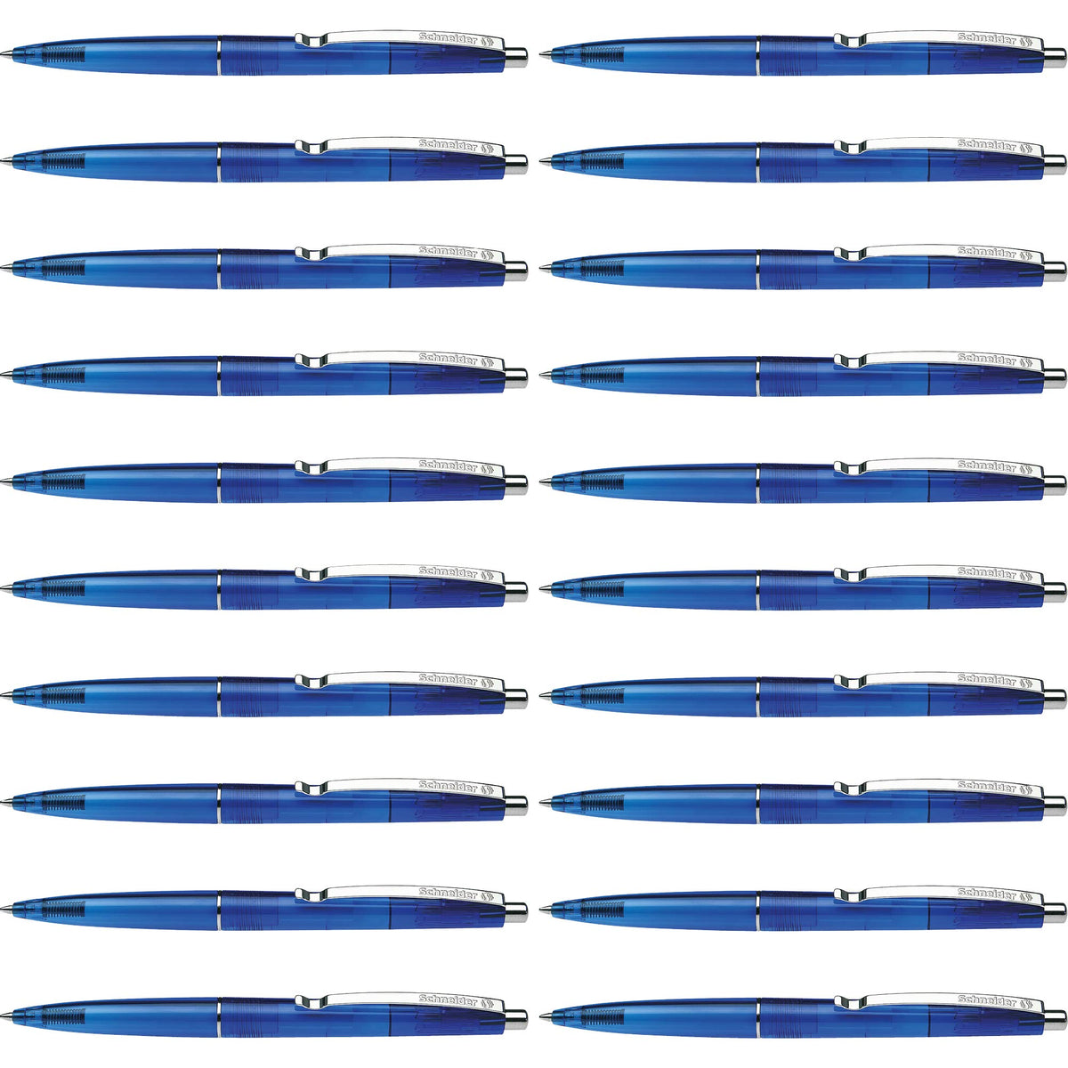 Schneider K-20 Icy Retractable Ballpoint Pen, Blue, Box of 20 (132003)