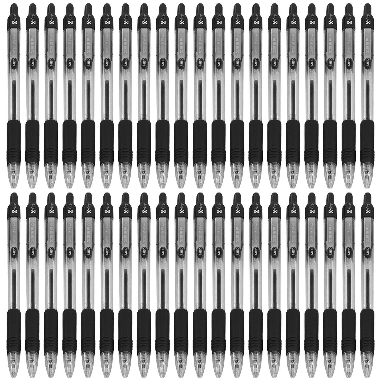 Zebra Z-Grip Retractable Ballpoint Pen 1.0mm Point Size Black Ink 40 Pack