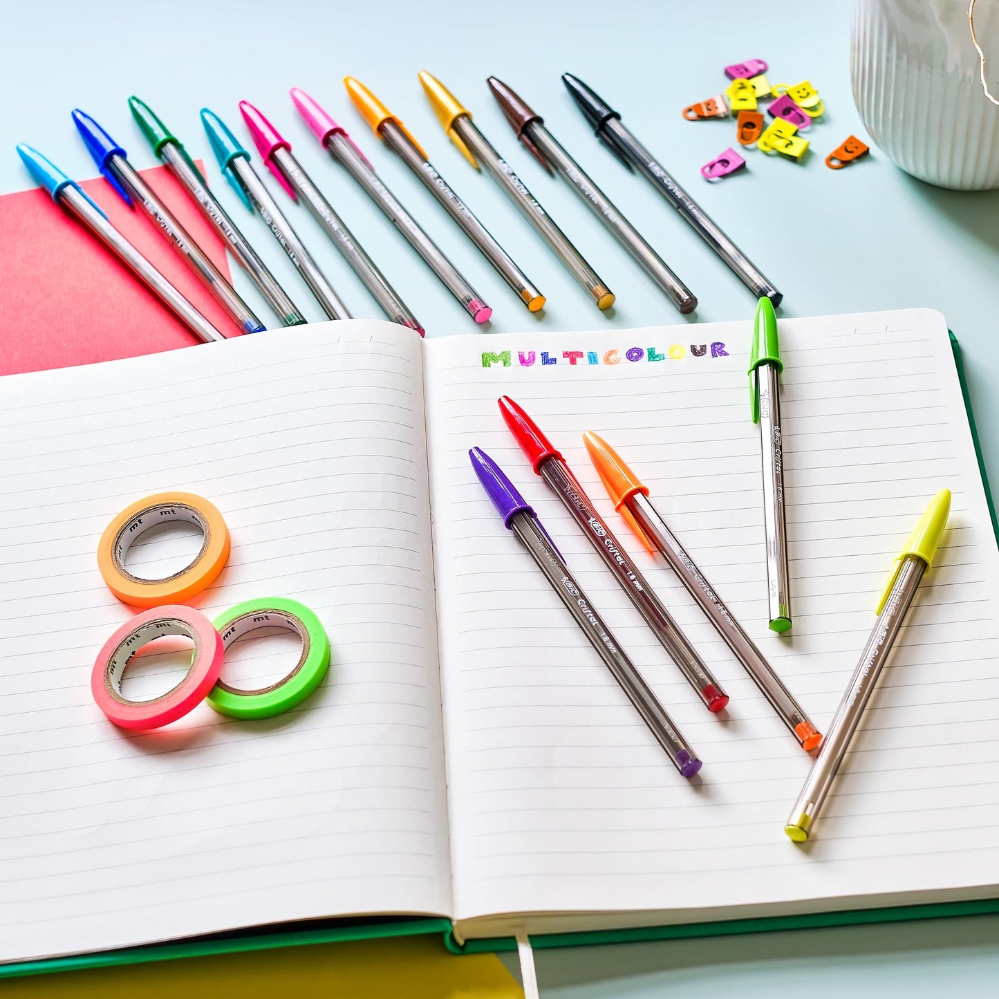 Bic Cristal Multicoloured Ballpoint Pens Large Nib (1.6 mm) - Pack of 2 Packs of 10