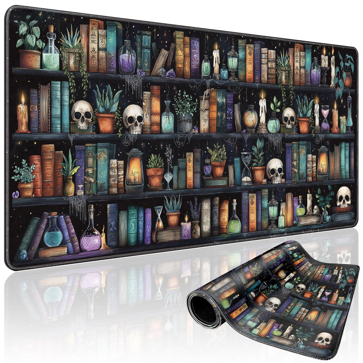 Mcapirivo Gothic Library Large Gaming Mouse Pad Desk Mat 31.5"x15.7"