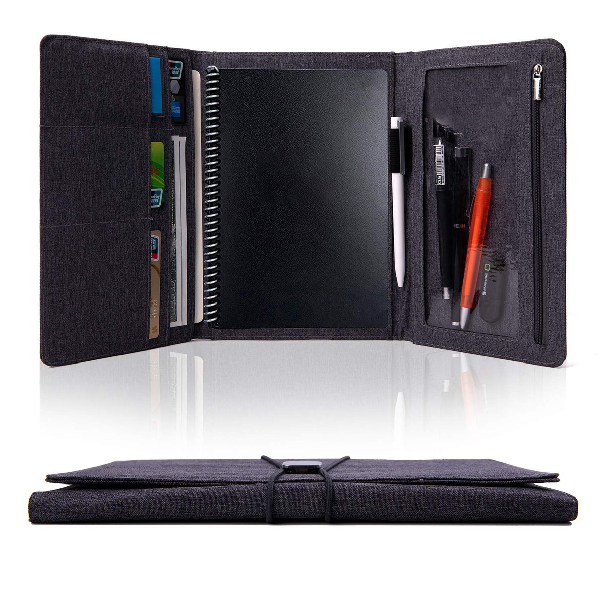 Folio Cover Compatible with Rocketbook Everlast Fusion, Cloth Fabric, Multi Organizer Men & Women