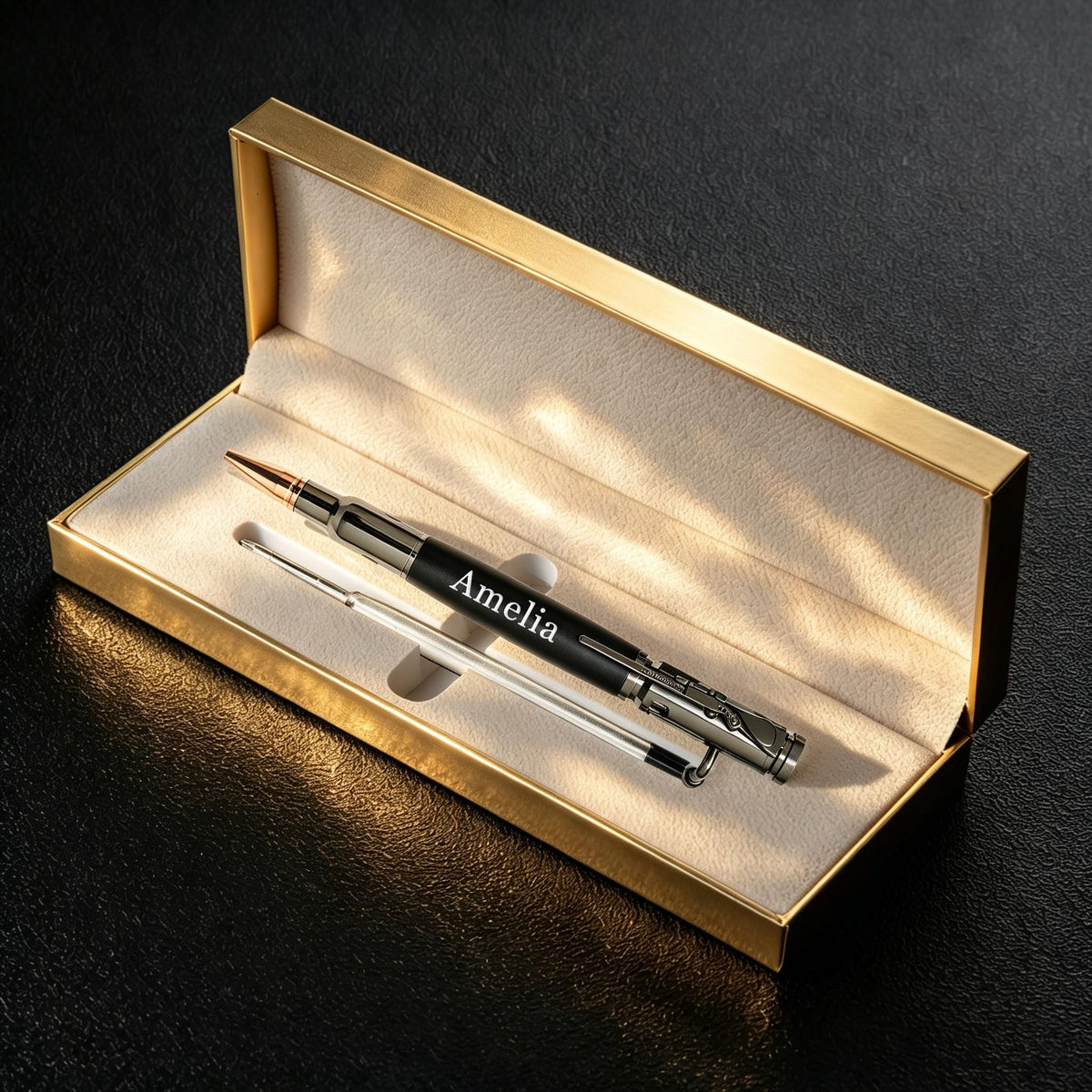 EDSG Personalized Bolt Action Pen, Engraved Metal Ballpoint Pens with Any Name, Bolt Bullet Pens