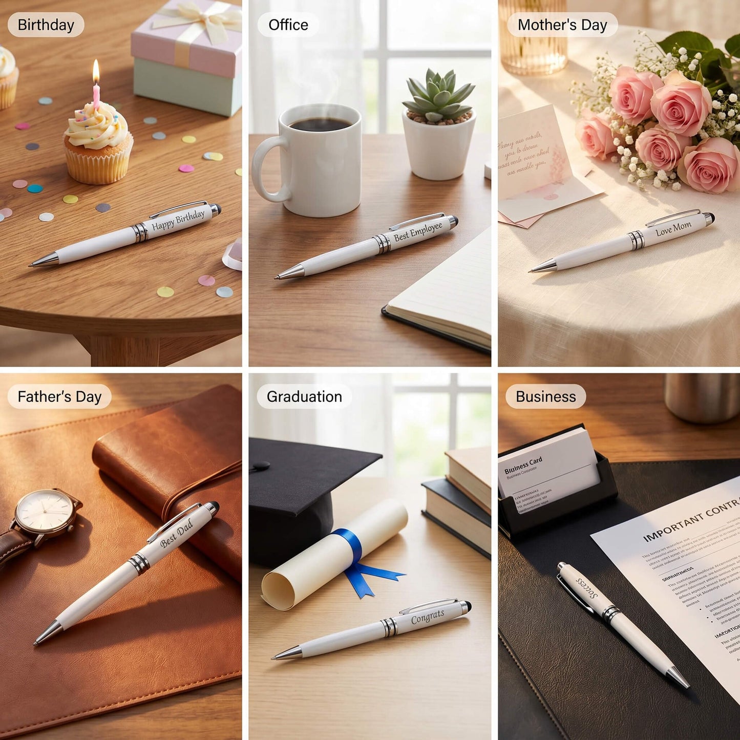 Ancolo Custom Pens - Gift for Women/Lady/Girl/Teacher/Manager 10 Pens/Box