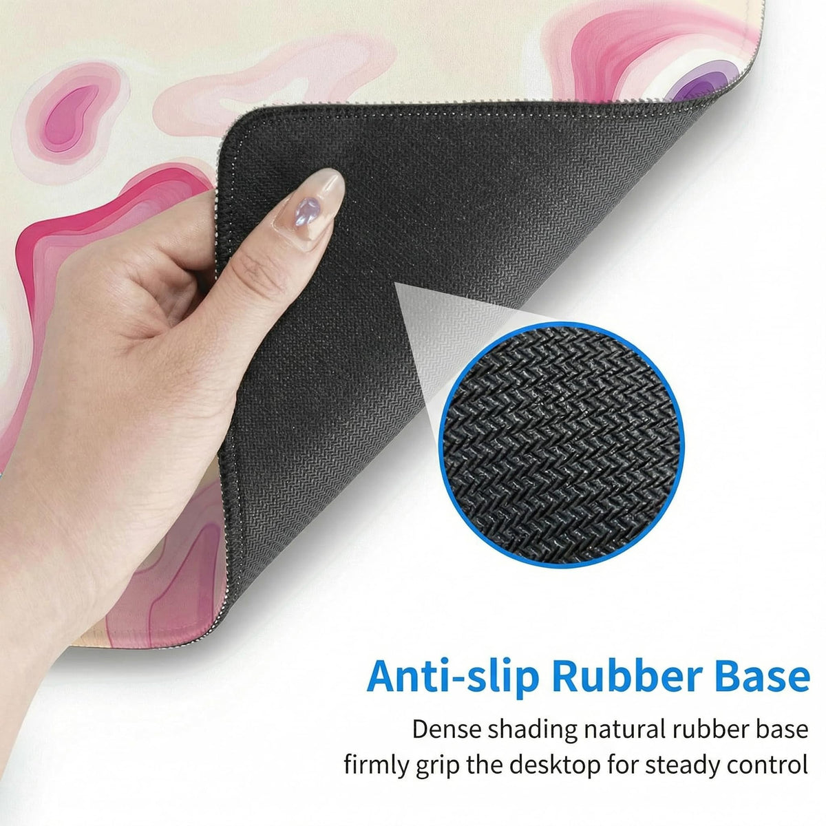 Large Gaming Mouse Pad 31.5x15.7 Inch, Pink Abstract Desk Mat Cute