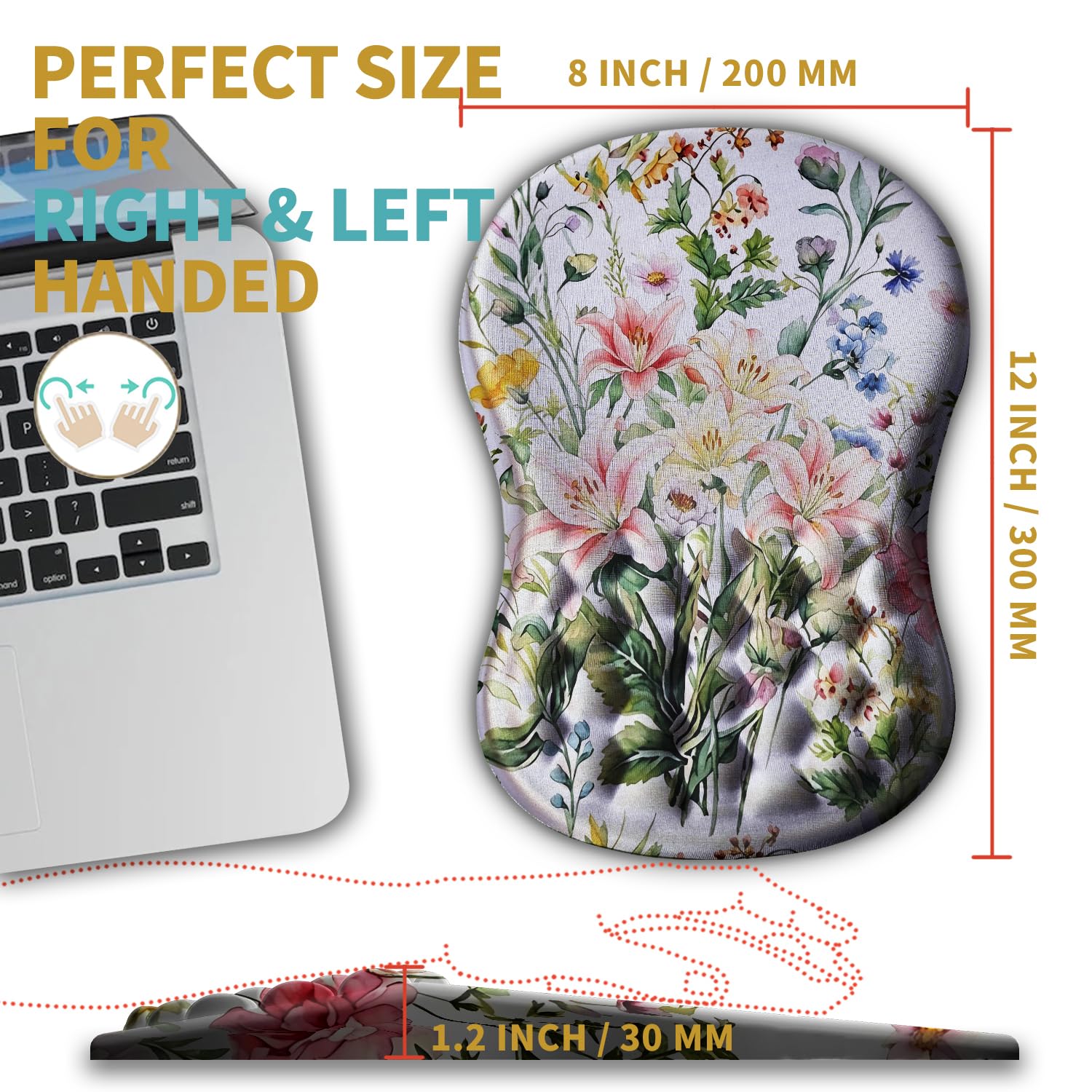 Hokafenle Ergonomic Mouse Pad Wrist Support with Massage Design, Wrist Rest Pain Relief Mousepad