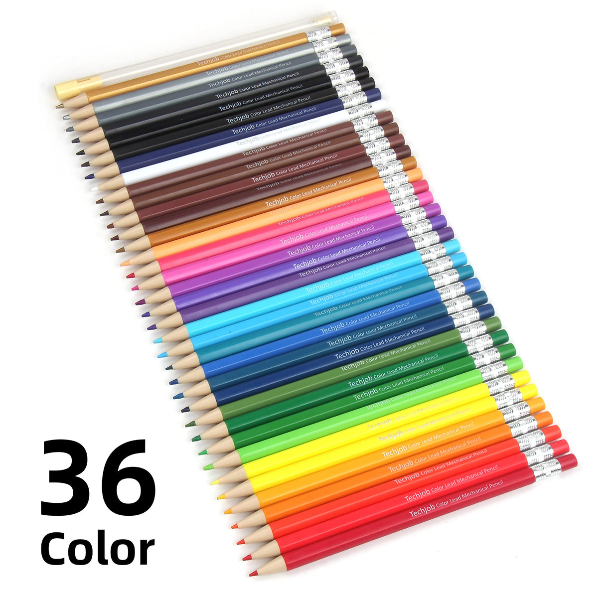 Techjob Mechanical Colored Pencils 2.6mm 36PCS, Colored Pencils for Adults