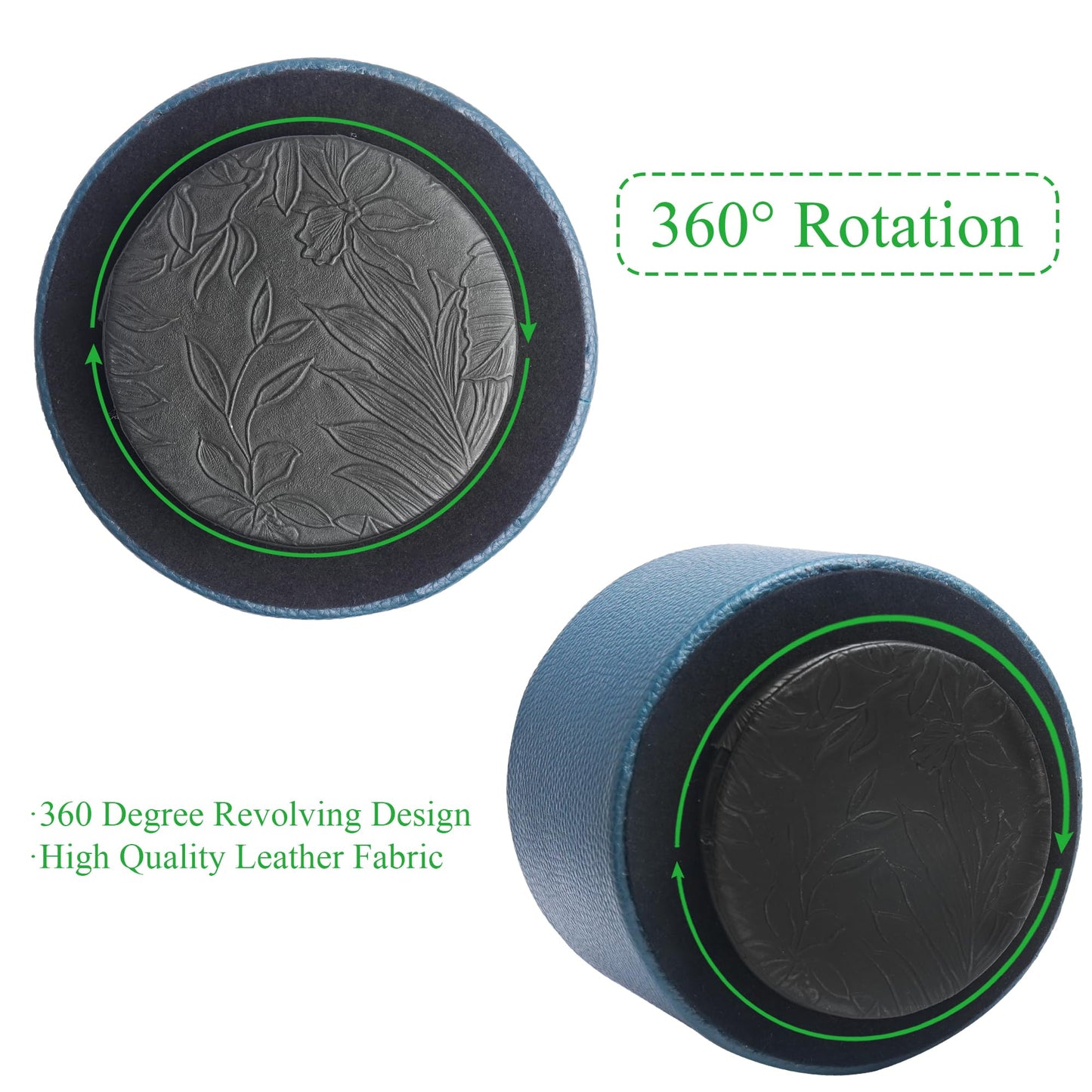 Hennaja Round Leather Art Supply Organizer,Remote Control Holder,360 Degree