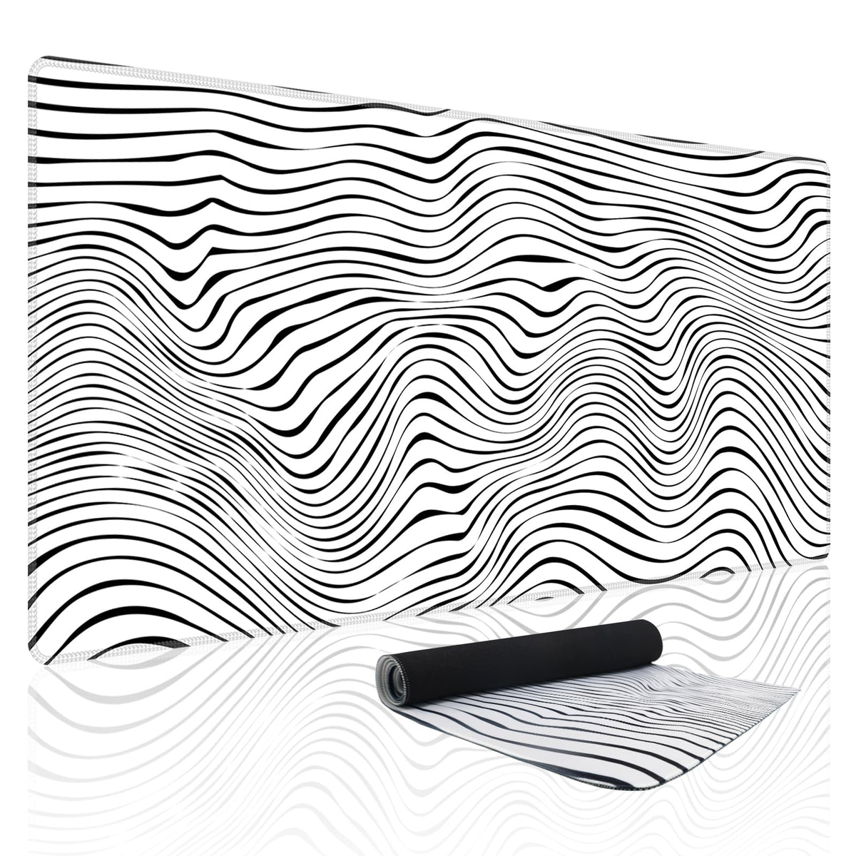 Baziabbo Desk Mat,XXL Extended Large Mouse Pad,Gaming Mousepad with Stitched Edge,Non-Slip Rubber