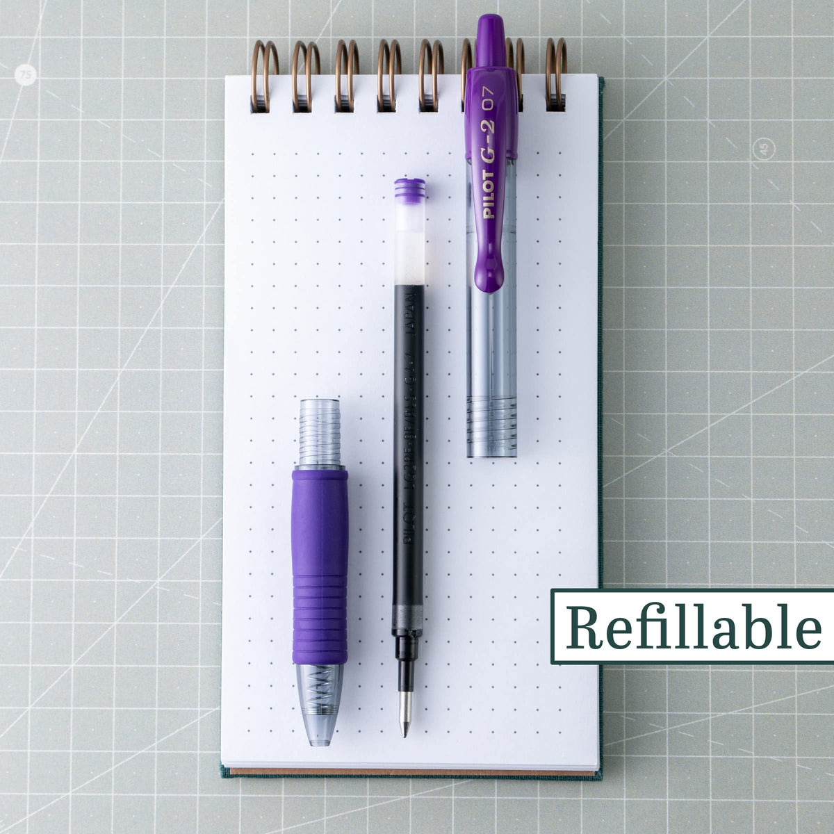 PILOT G2 Premium Rolling Ball Gel Pens, Fine Point 0.7mm, Purple Ink, 12-Pack
