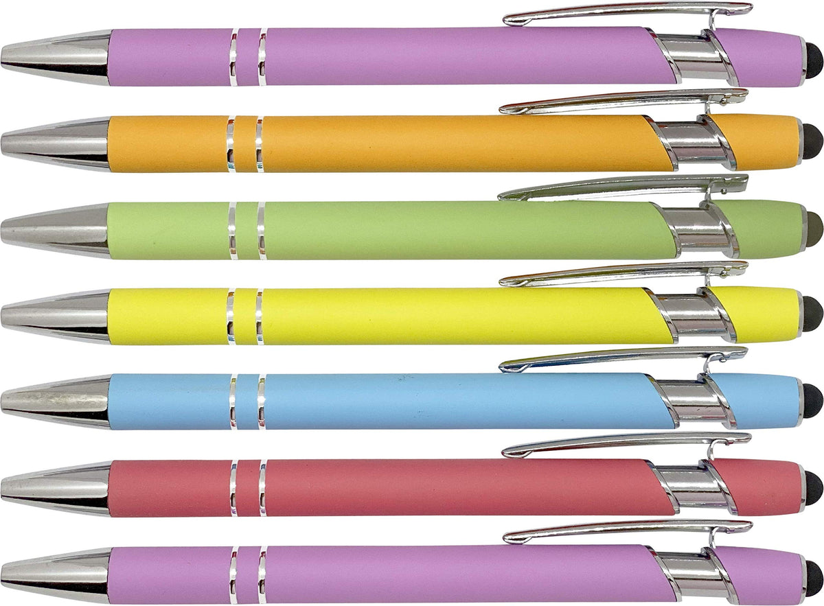 Express Pencils Pastel Rubberized Soft Touch | Pastel Colors | Ballpoint Pen with Stylus Tip a