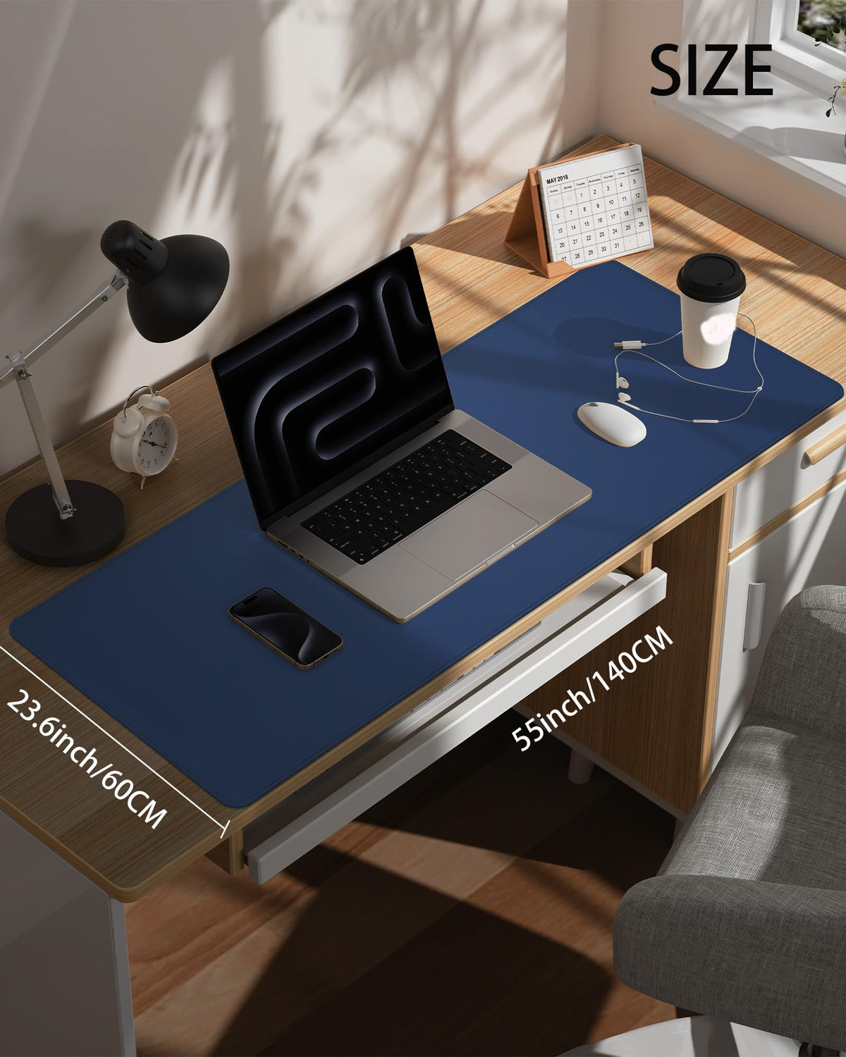 Extra Large Desk Pad Mat - Waterproof Mouse Pad & Desk Protector, Non-Slip XXL PU Leather Gaming