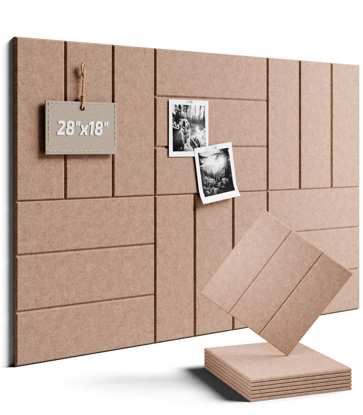 Fluxynara 28" X 18" Cork Board Alternative, Bold Stripe, Boho