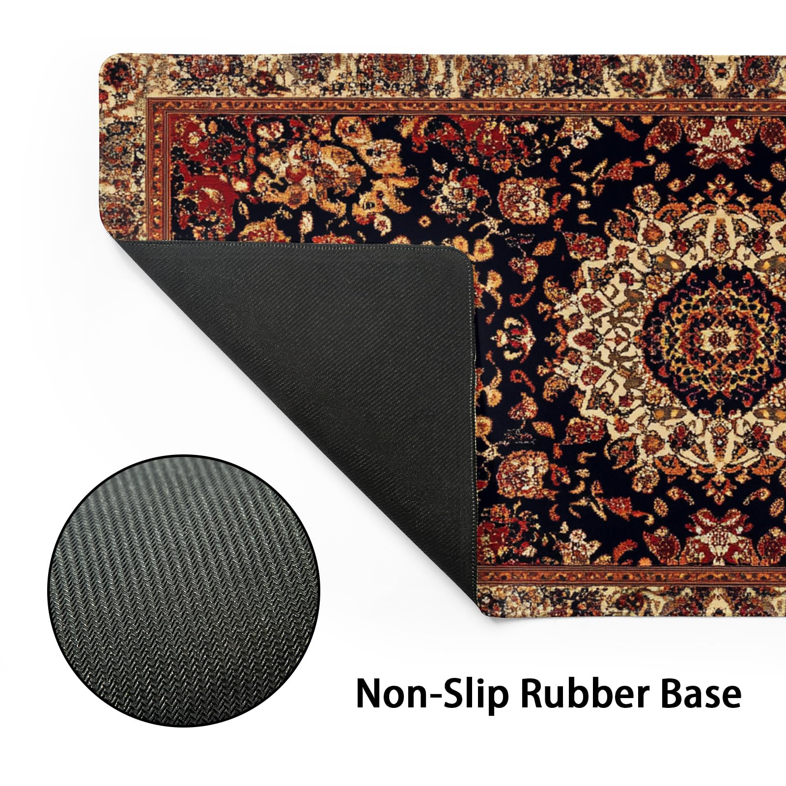 Vintage Rug Gaming Mouse Pad XL Dark Brown Retro Carpet Aesthetic Extended Large Mat Mousepad Desk