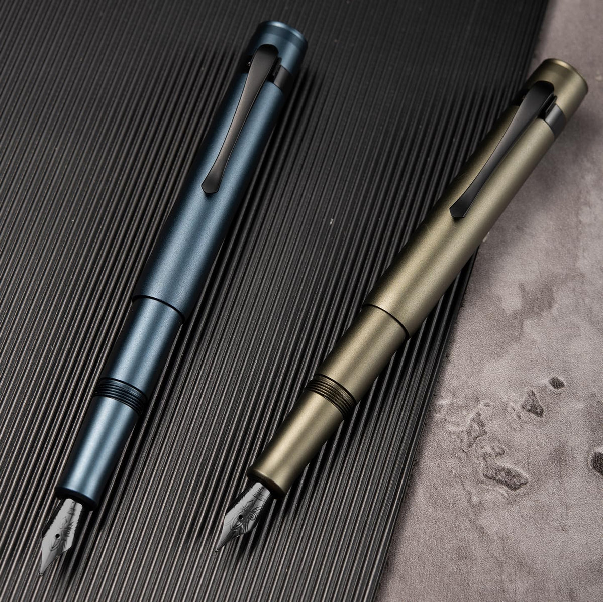 HONG DIAN M2 Black Forest Mini Fountain Pen, Fine Soft Nib & Sleek Shape Aluminium Short Pocket
