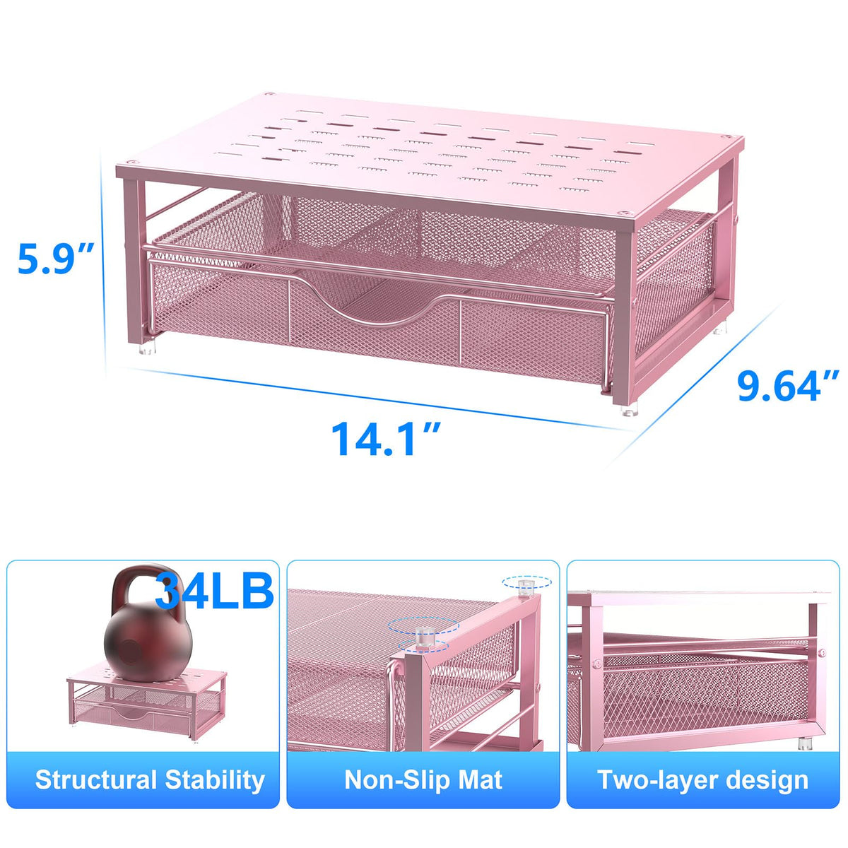 gianotter Computer Monitor Stand Riser with Drawer