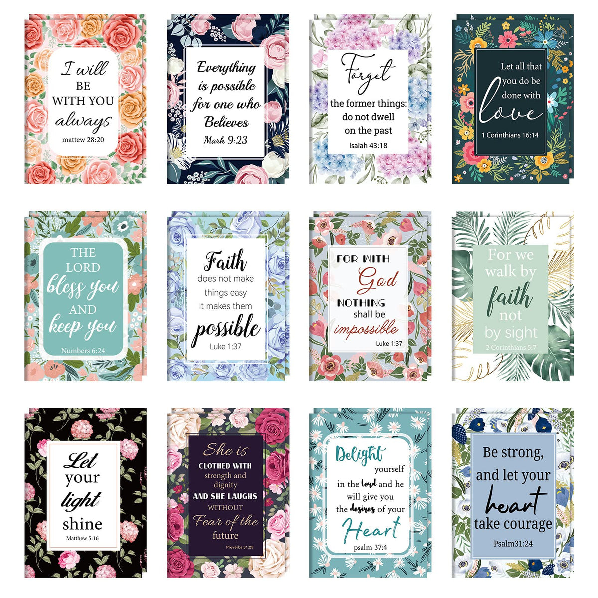 BESARME 24 Pack Bible Verse Pocket Notebooks, Christian Gift for Women