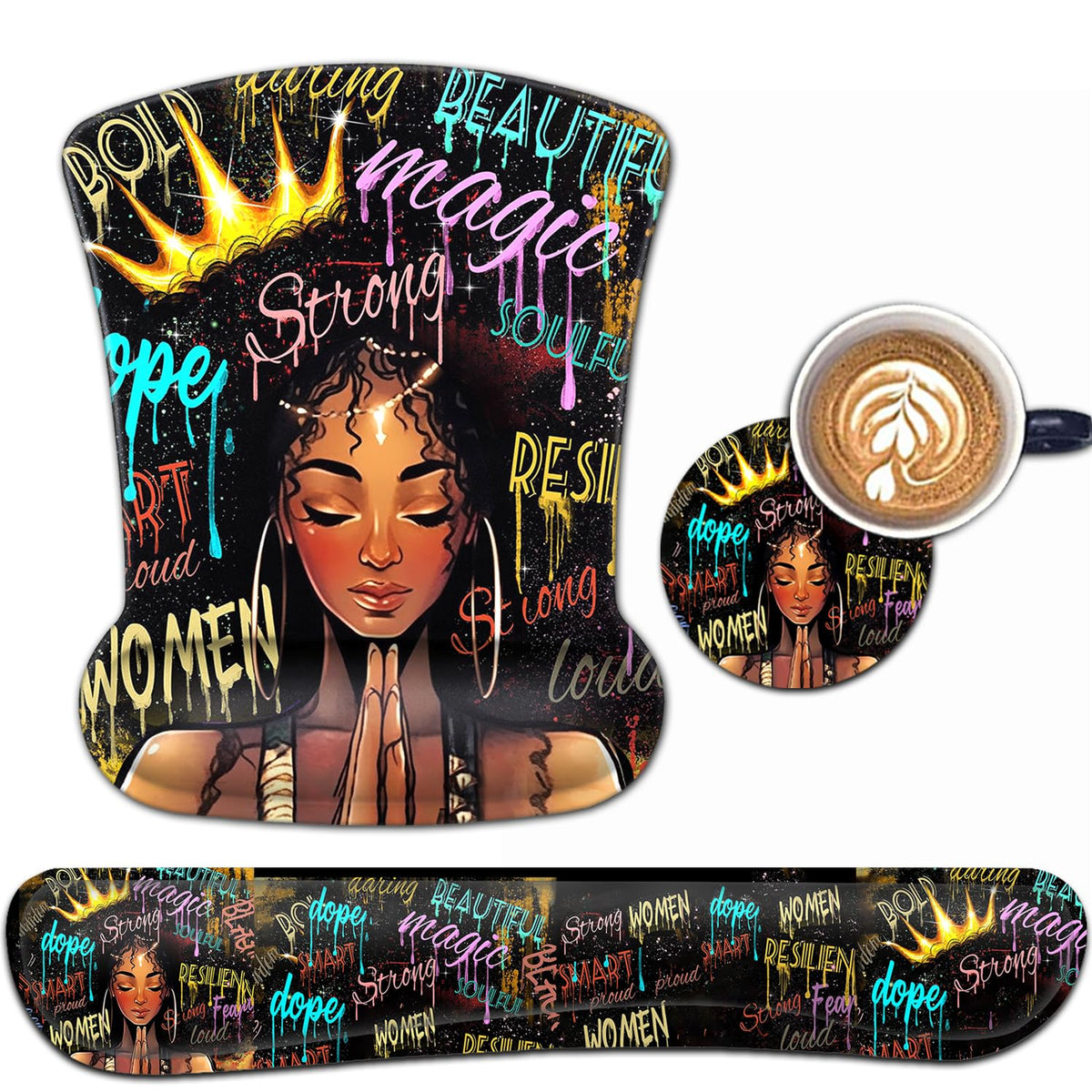 Keyboard Wrist Rest and Mouse Pad Wrist Support Set, Ergonomic Gel Mouse Pad Wrist Rest with