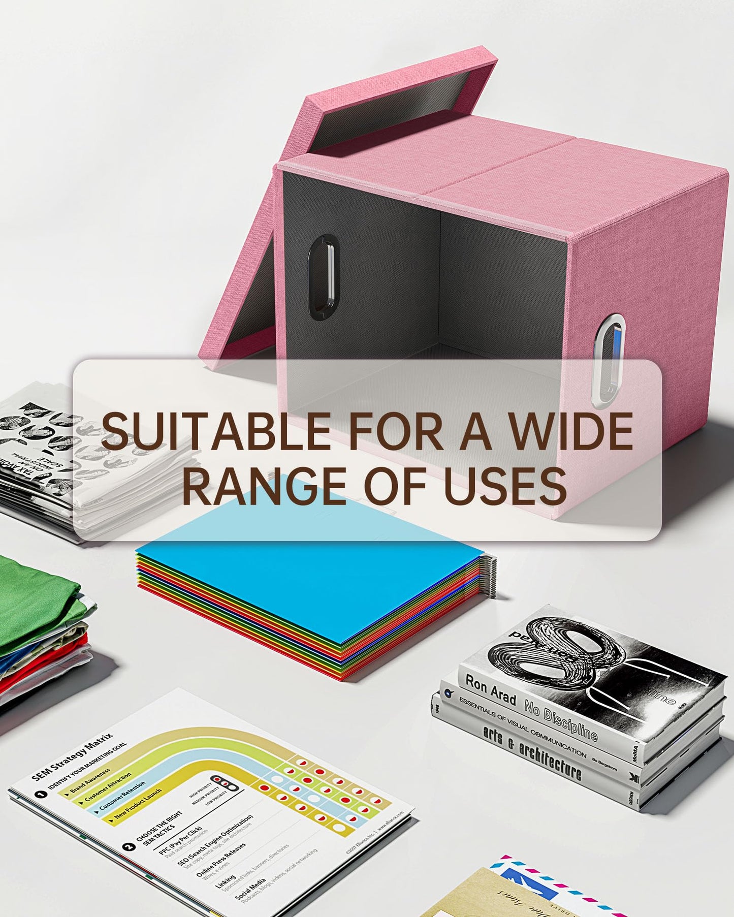 Oterri 2 Pack File Storage Organizer, Filing Box, Portable File Box with Lid, Fit for Letter/Legal