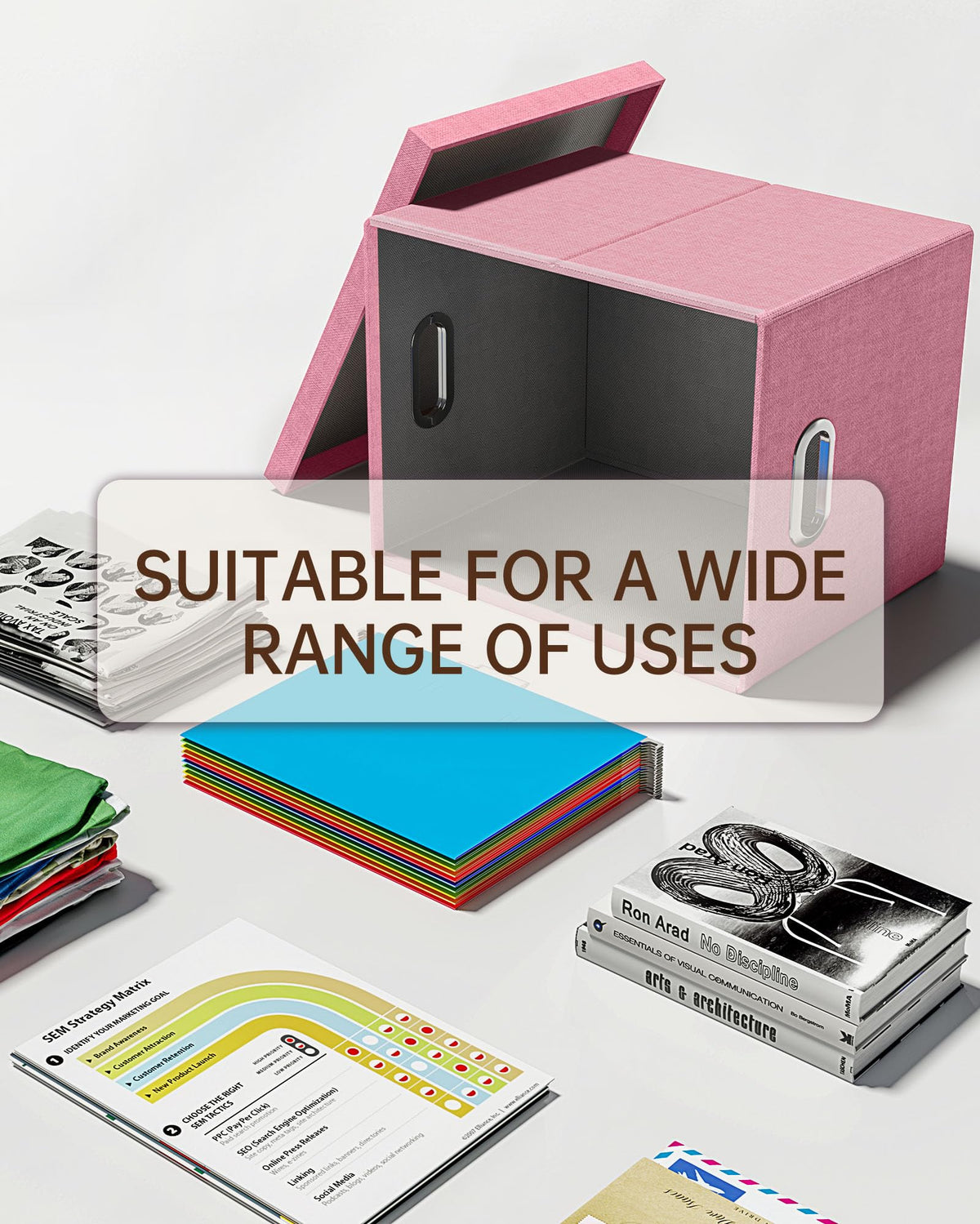 Oterri 2 Pack File Storage Organizer, Filing Box, Portable File Box with Lid, Fit for Letter/Legal