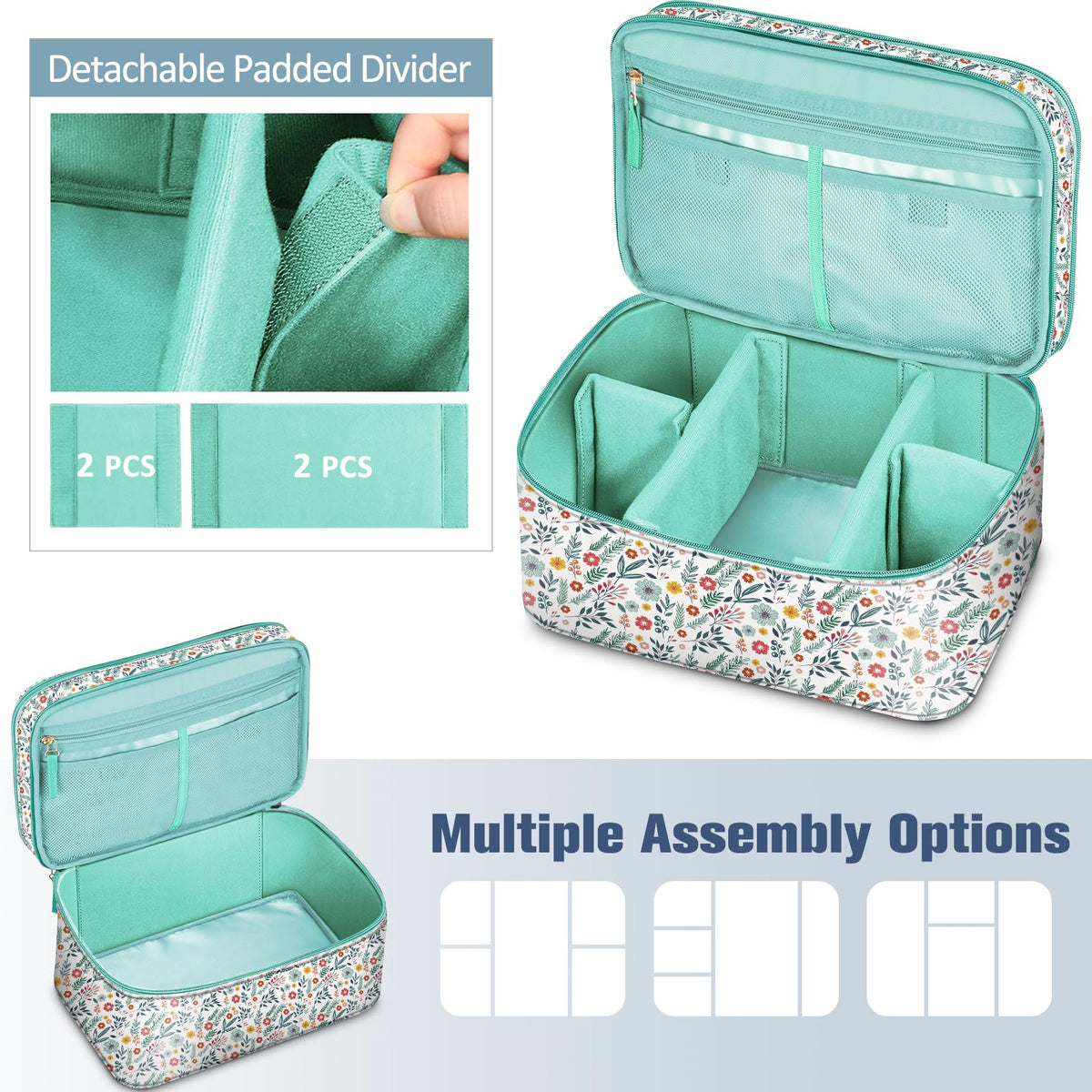 FINPAC Double-Layer Sewing Accessories Storage and Organizer Case Bag