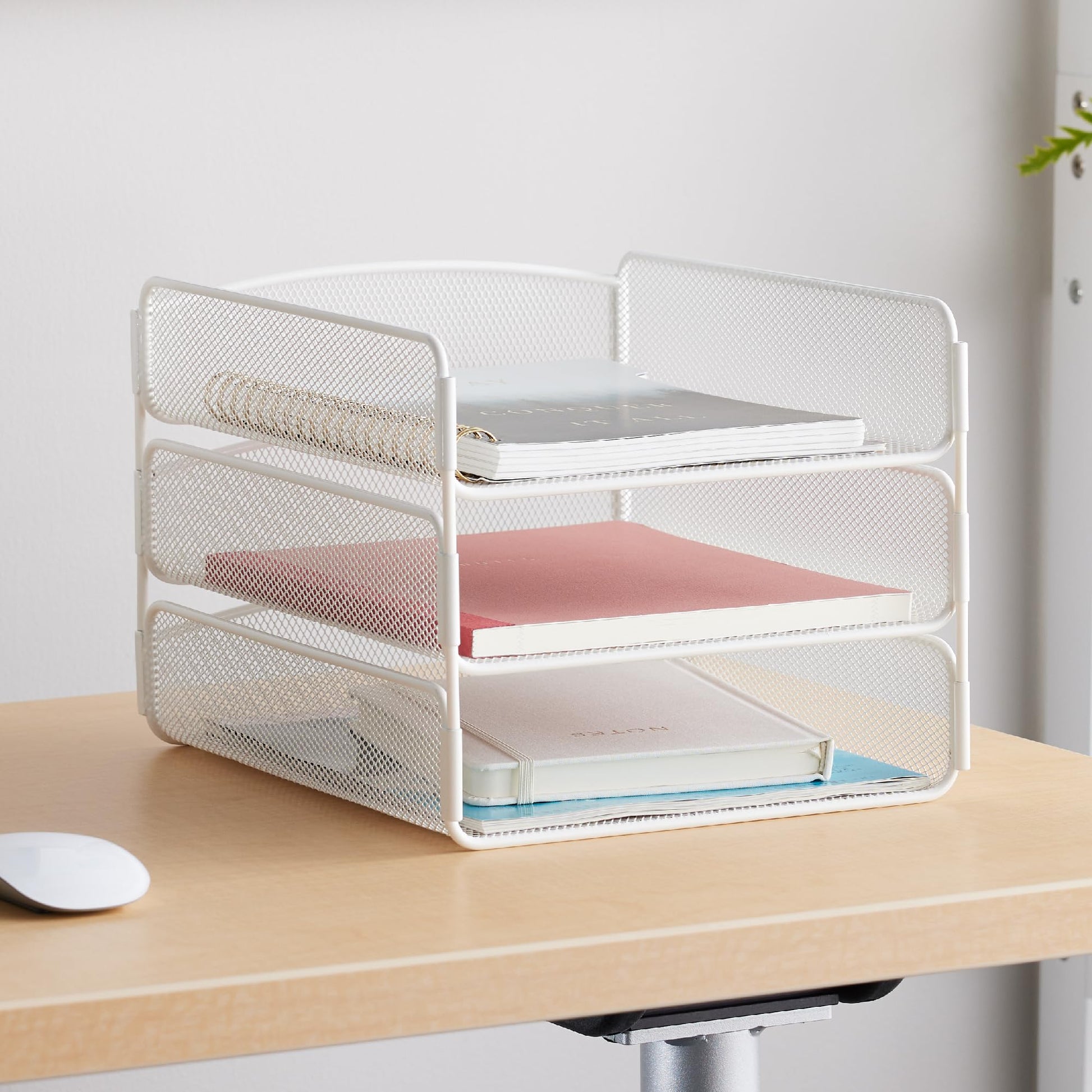 Safco Onyx Desk Organizer, 3 Trays, Office and Classroom Mailbox, Paper and Mail Sorter, Steel