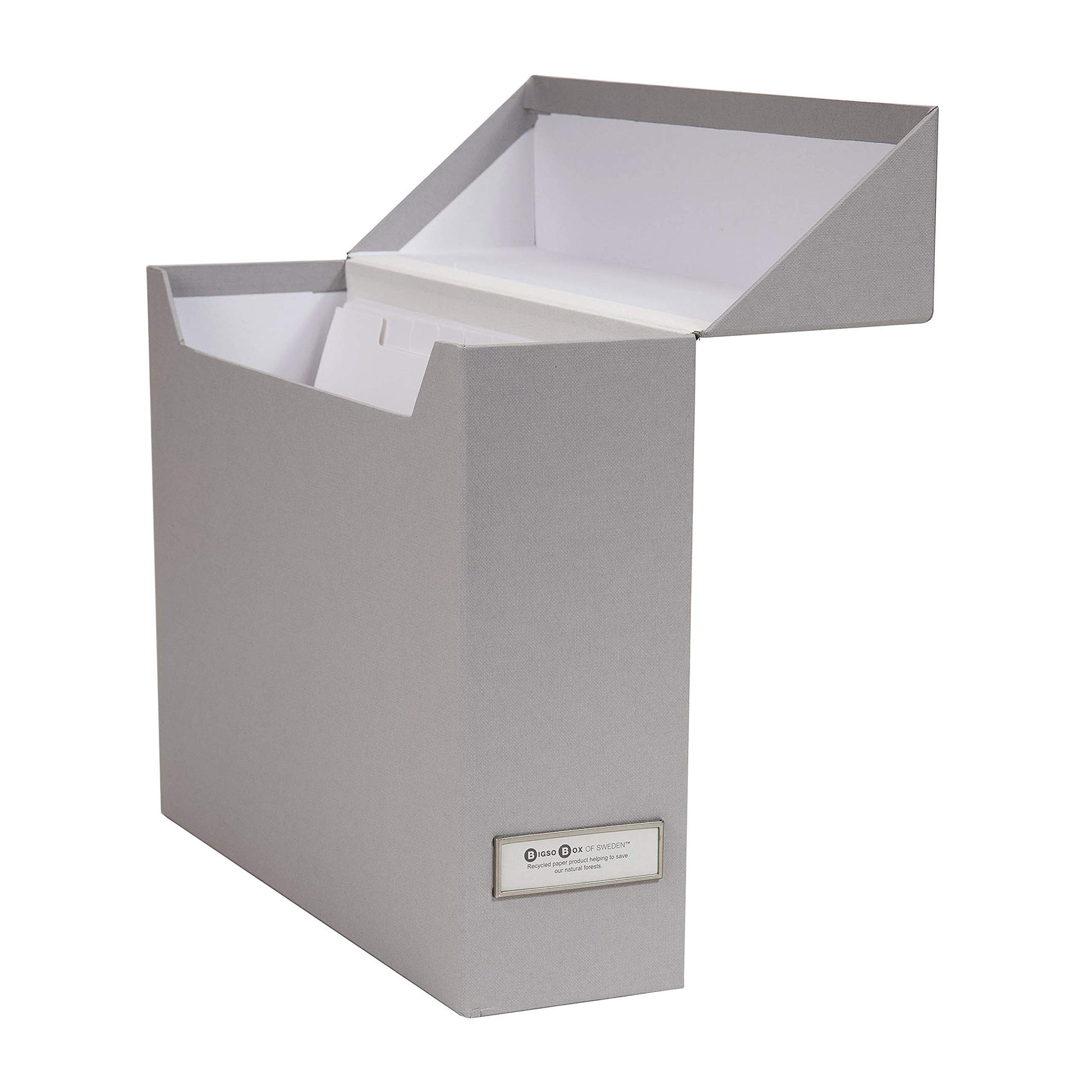 Bigso Lovisa Fiberboard Label Frame 12 File Storage Box - Document Organizer for Important