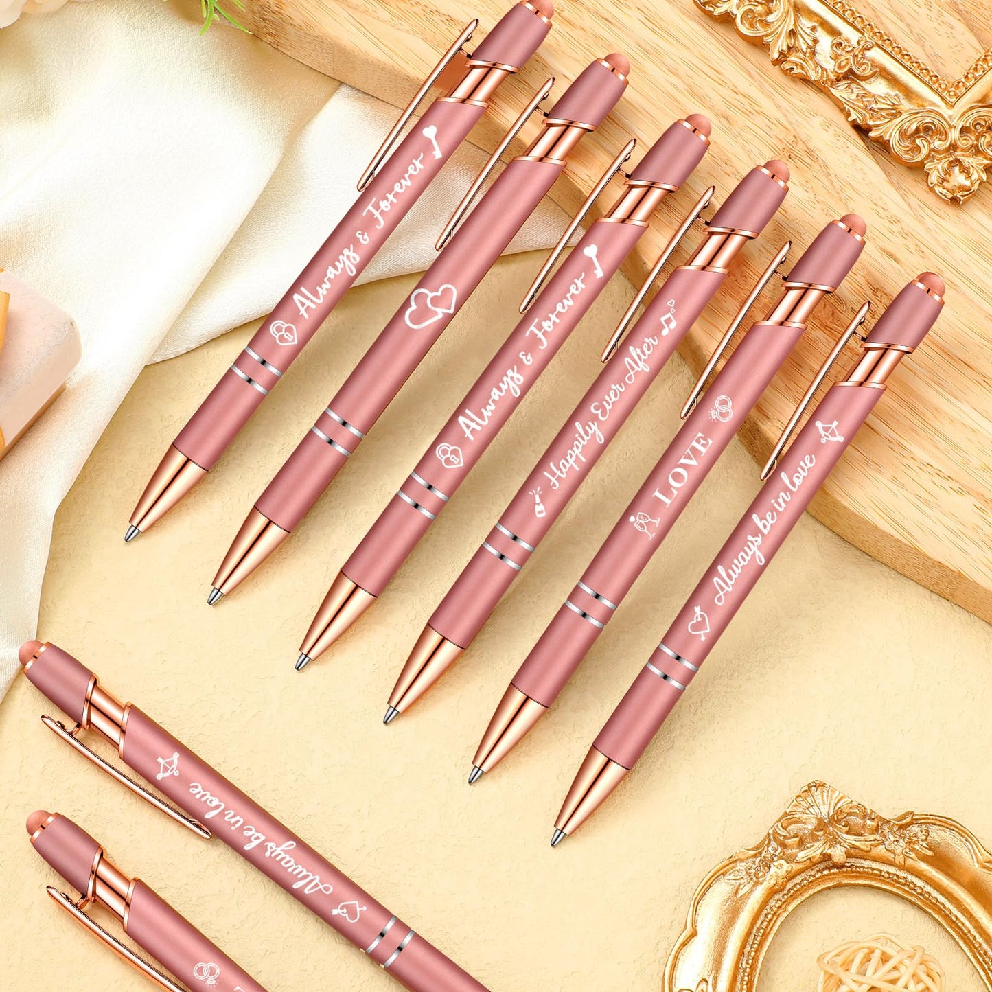 Kisston 36 Pcs Wedding Pen Bulk Bridal Shower Bachelorette Favor, Rose Gold