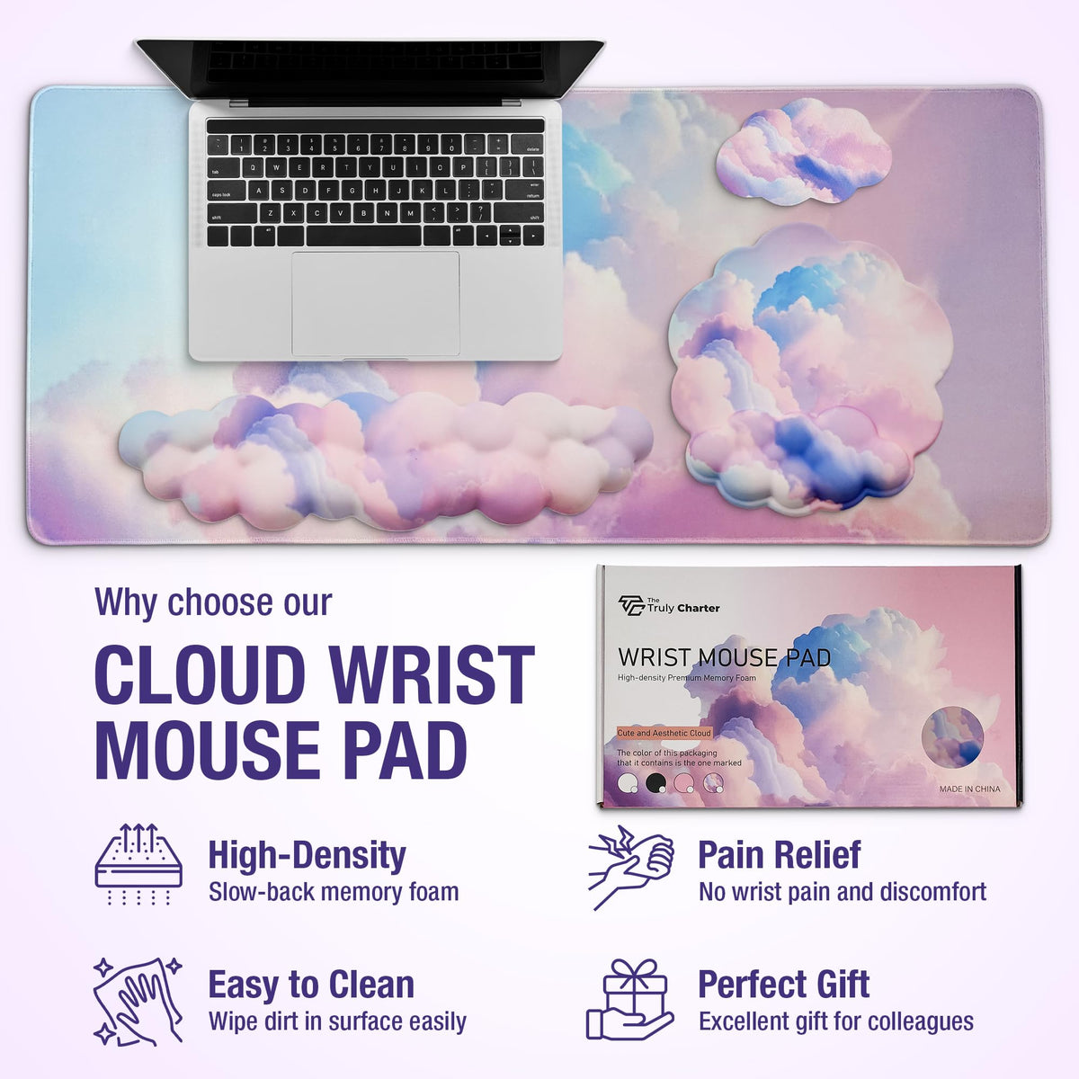 TheTrulyCharter Premium Quality Cloud Wrist Rest Keyboard, Mouse Pad, Wrist Rest Pad, Wrist Rest