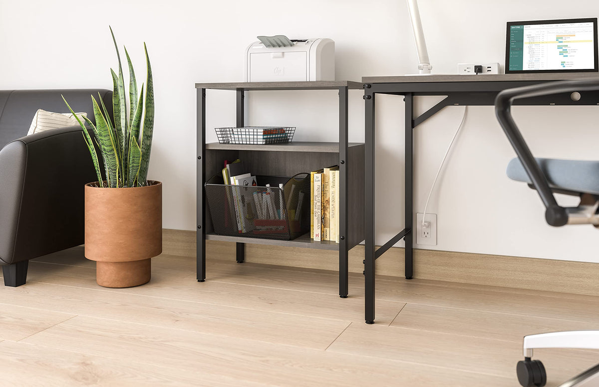 Safco Onyx Letter-Size Desktop Tub File, Collapsible For Compact Storage, Integrated Handles, Steel