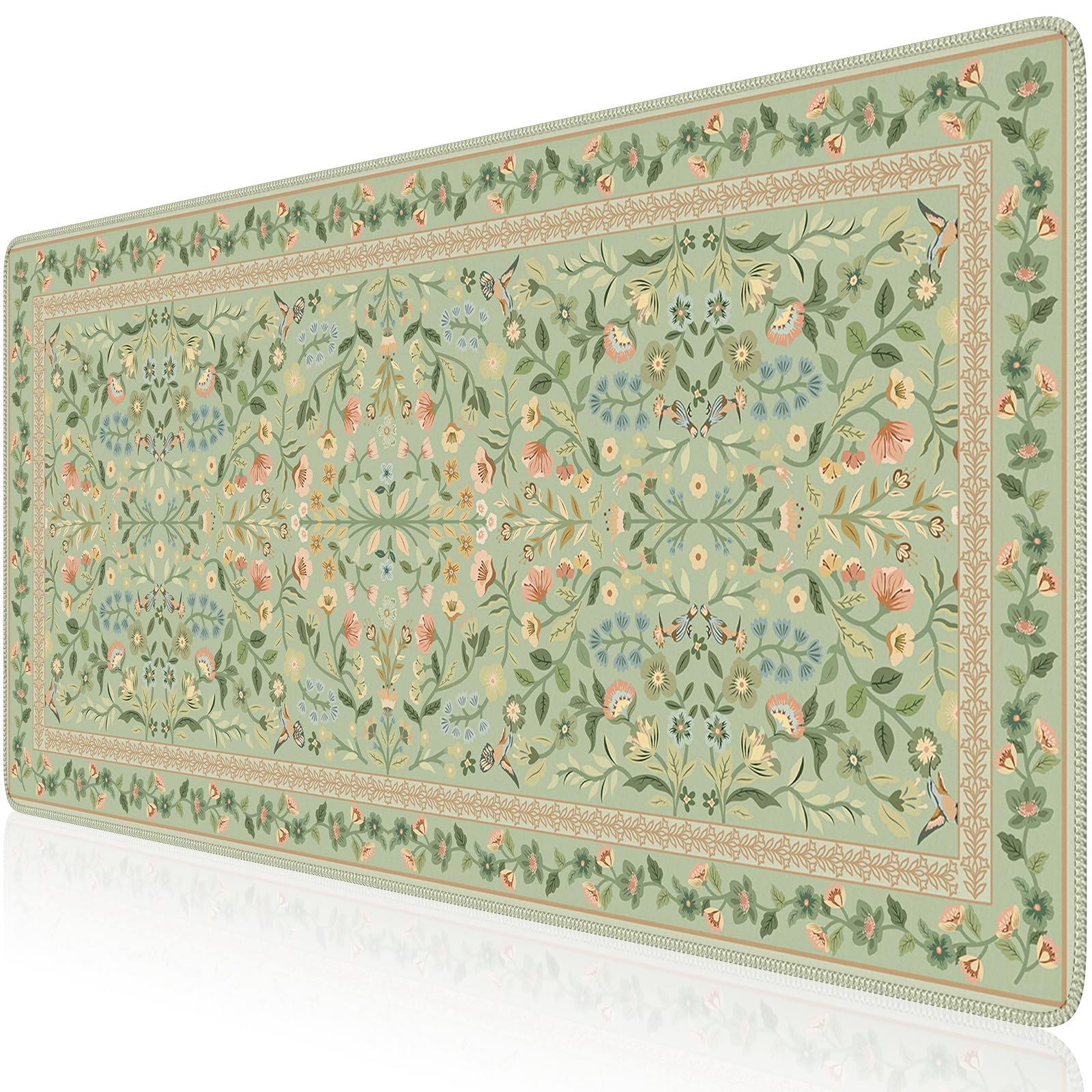 iCasso Desk Mat for Keyboard, Large Mouse Pad,35.4x15.7in,Light Green