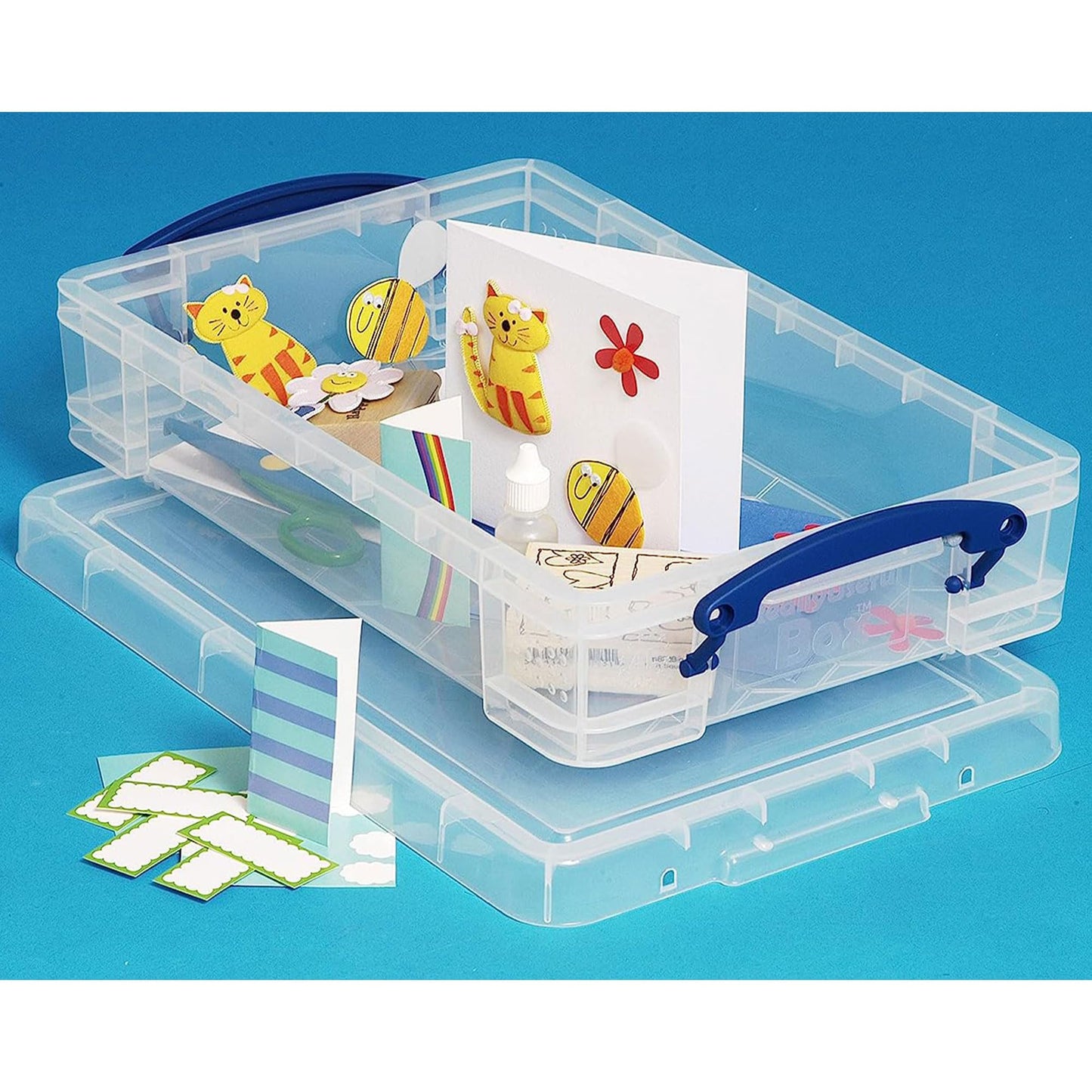 Really Useful Box 4 Liter Plastic Storage File Box Container, 4 Pack