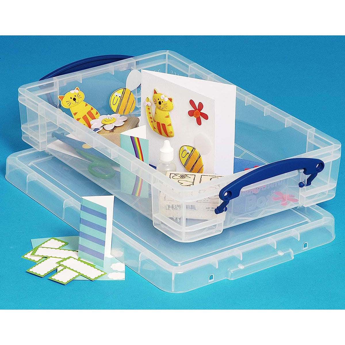 Really Useful Box 4 Liter Plastic Storage File Box Container, 4 Pack
